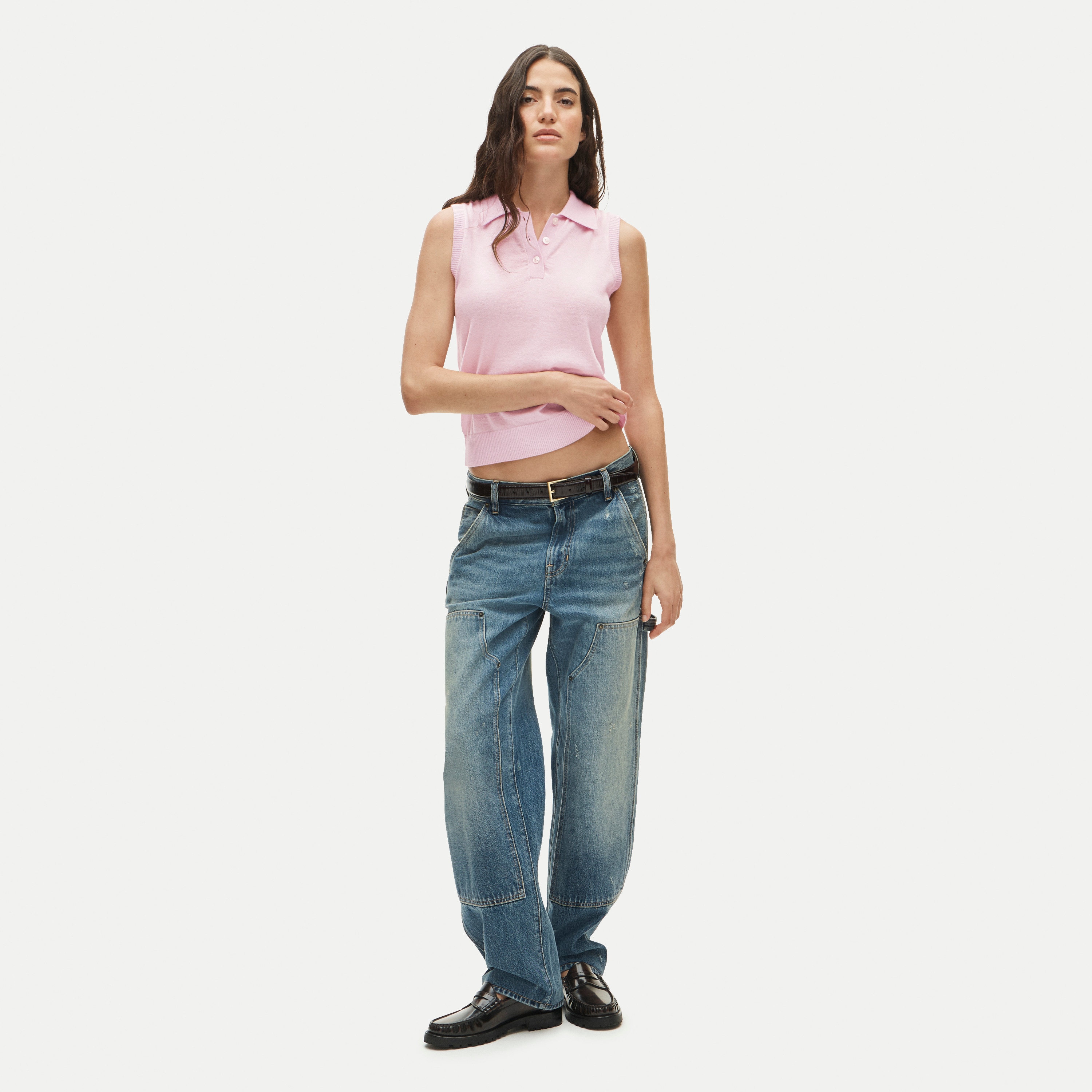 Cashmere polo sweater shell - thumbnail 6