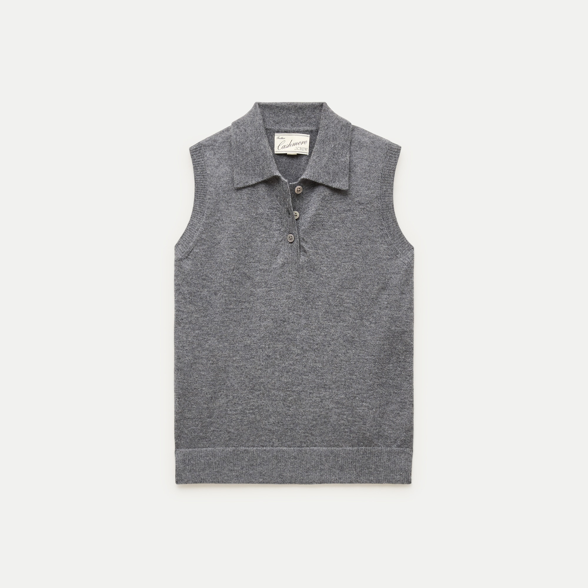 Featherweight cashmere polo sweater shell