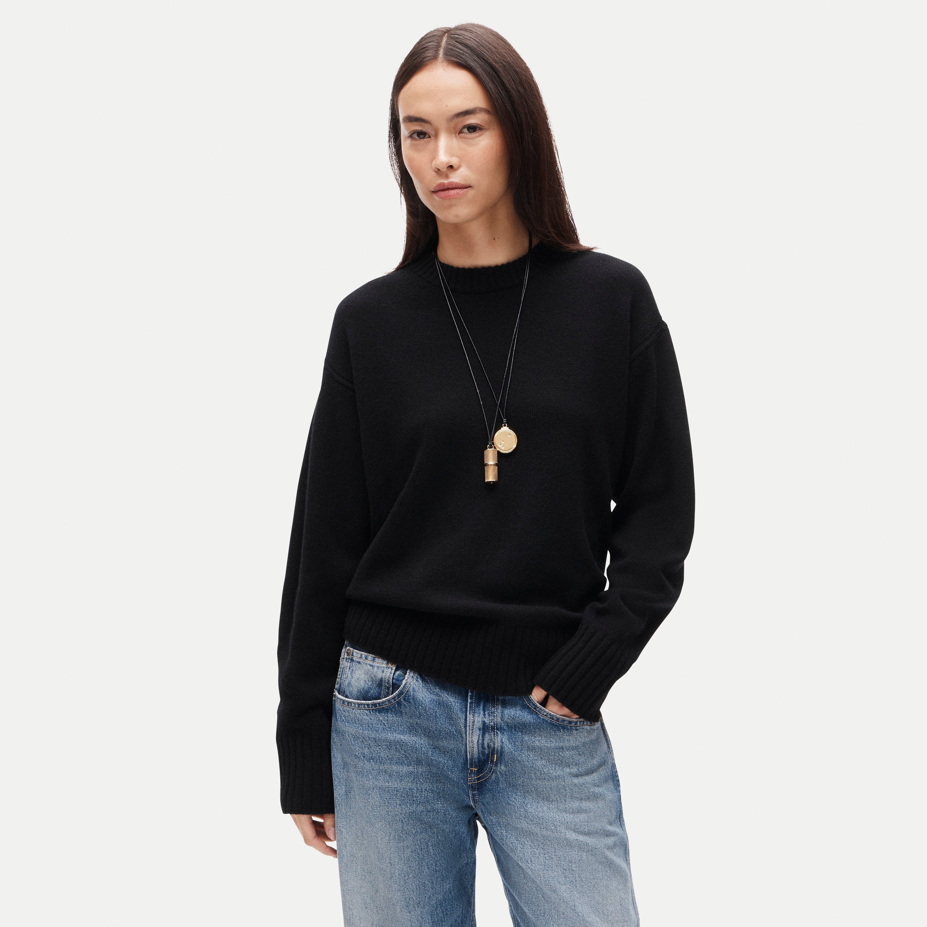 Oversized cashmere crewneck sweater