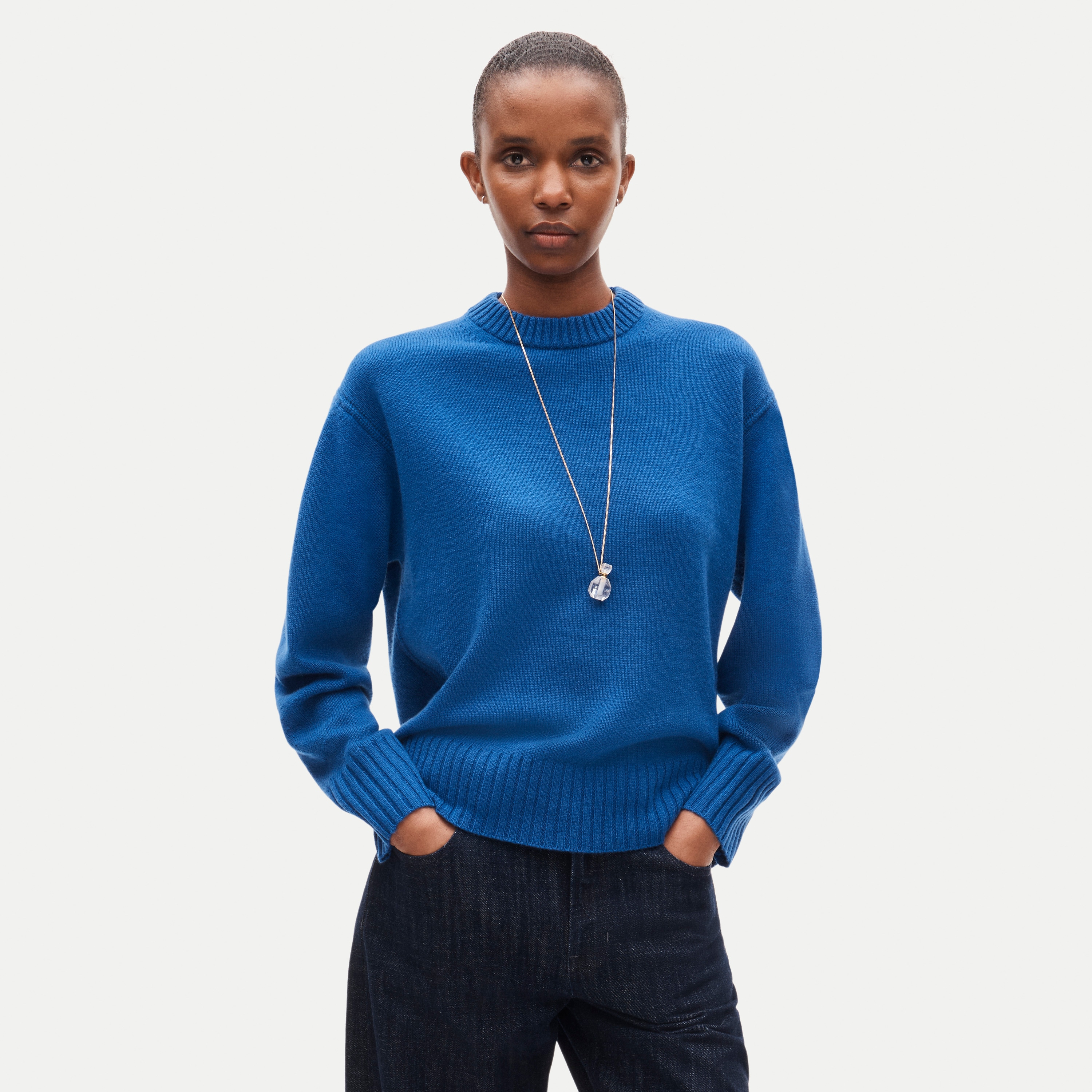 Oversized cashmere crewneck sweater