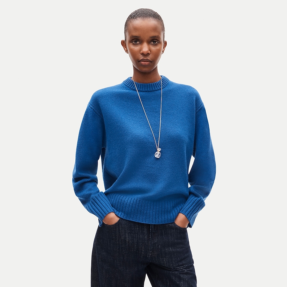 Oversized cashmere crewneck sweater by J.Crew