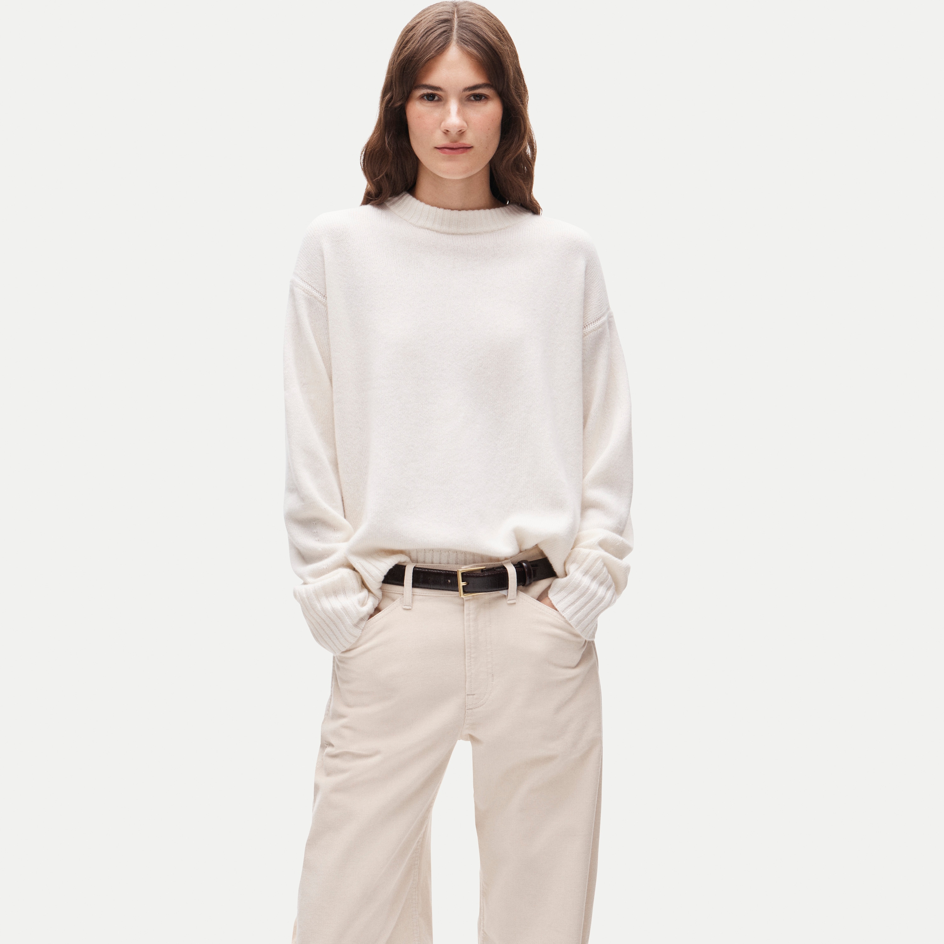 Oversized cashmere crewneck sweater