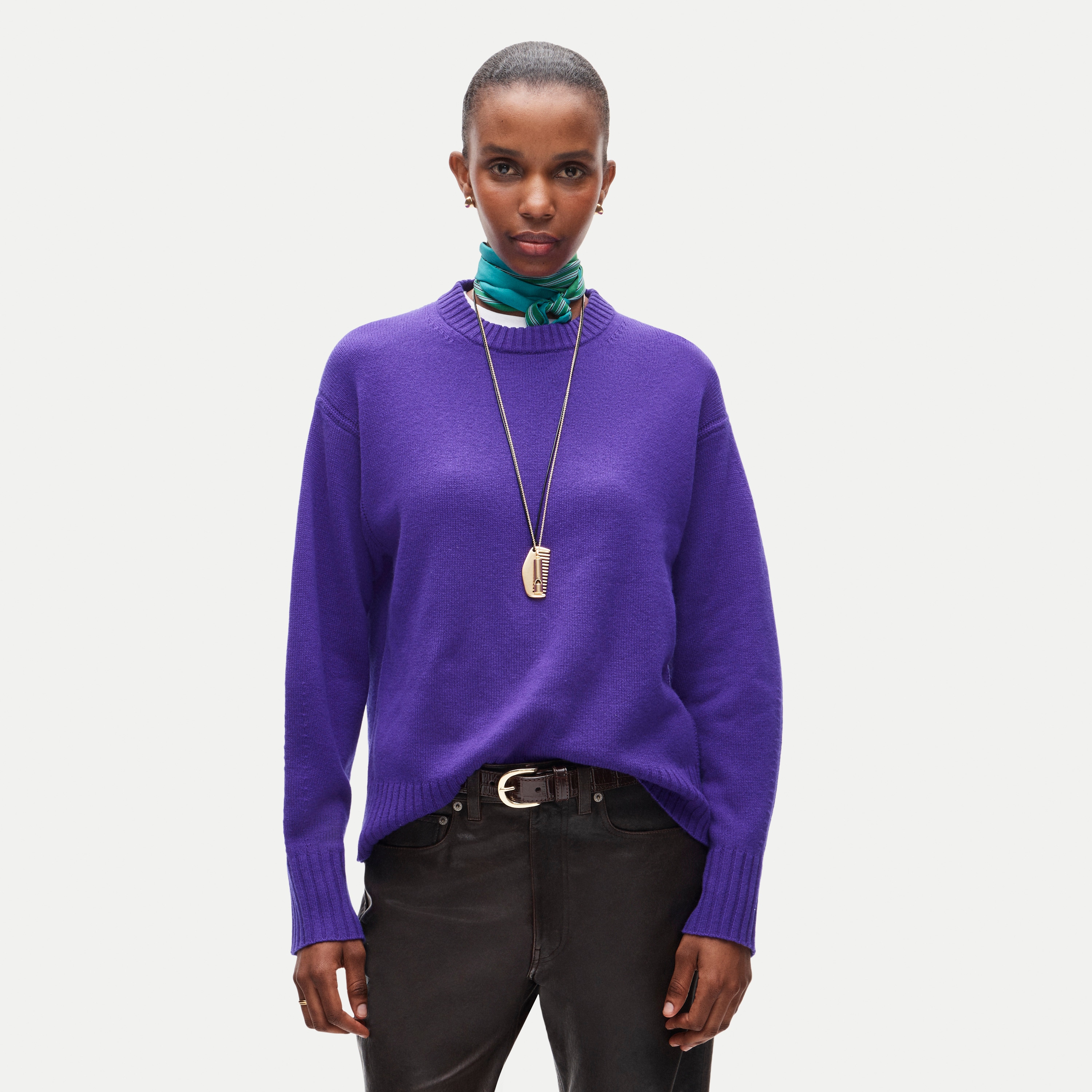 Oversized cashmere crewneck sweater