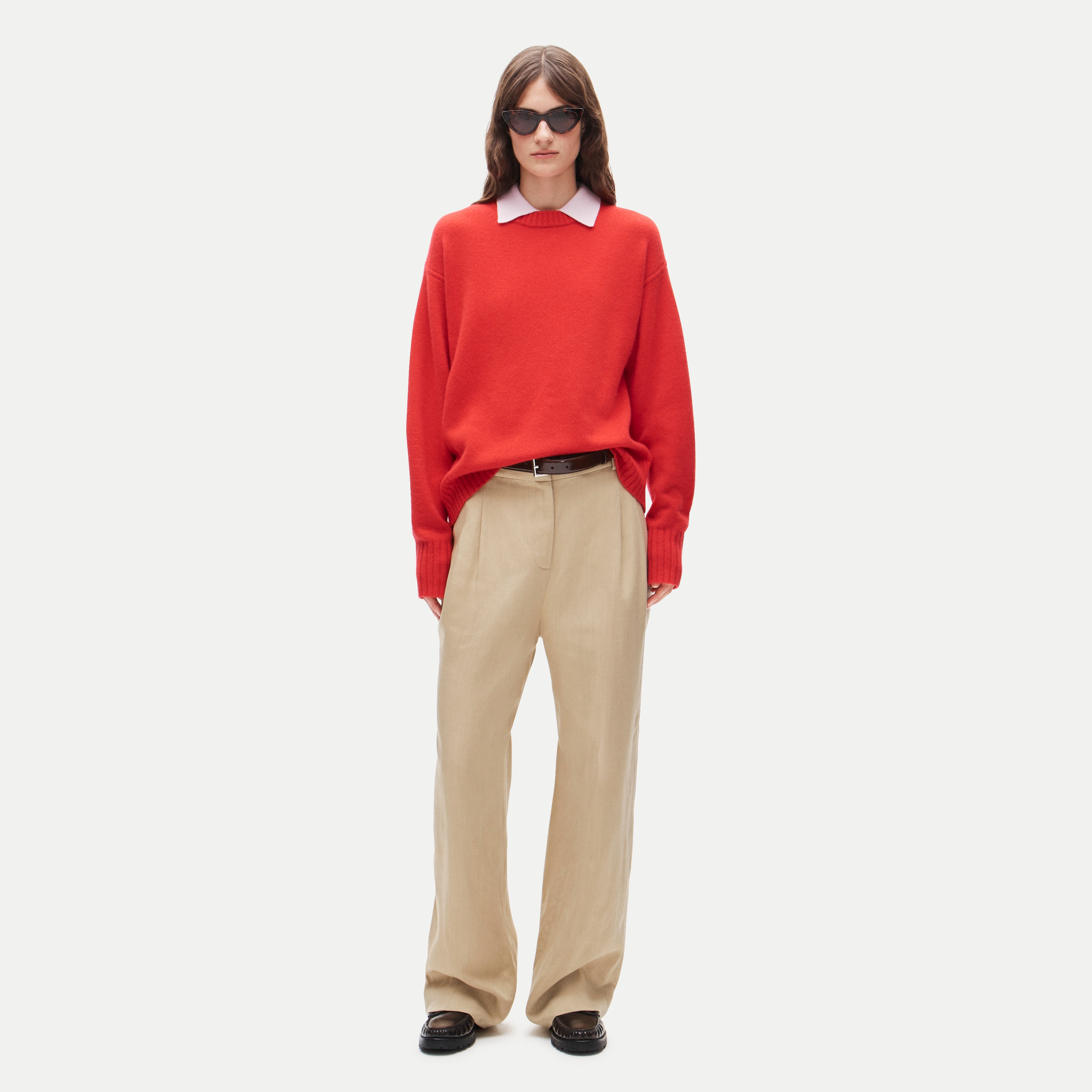 Oversized cashmere crewneck sweater - thumbnail 8