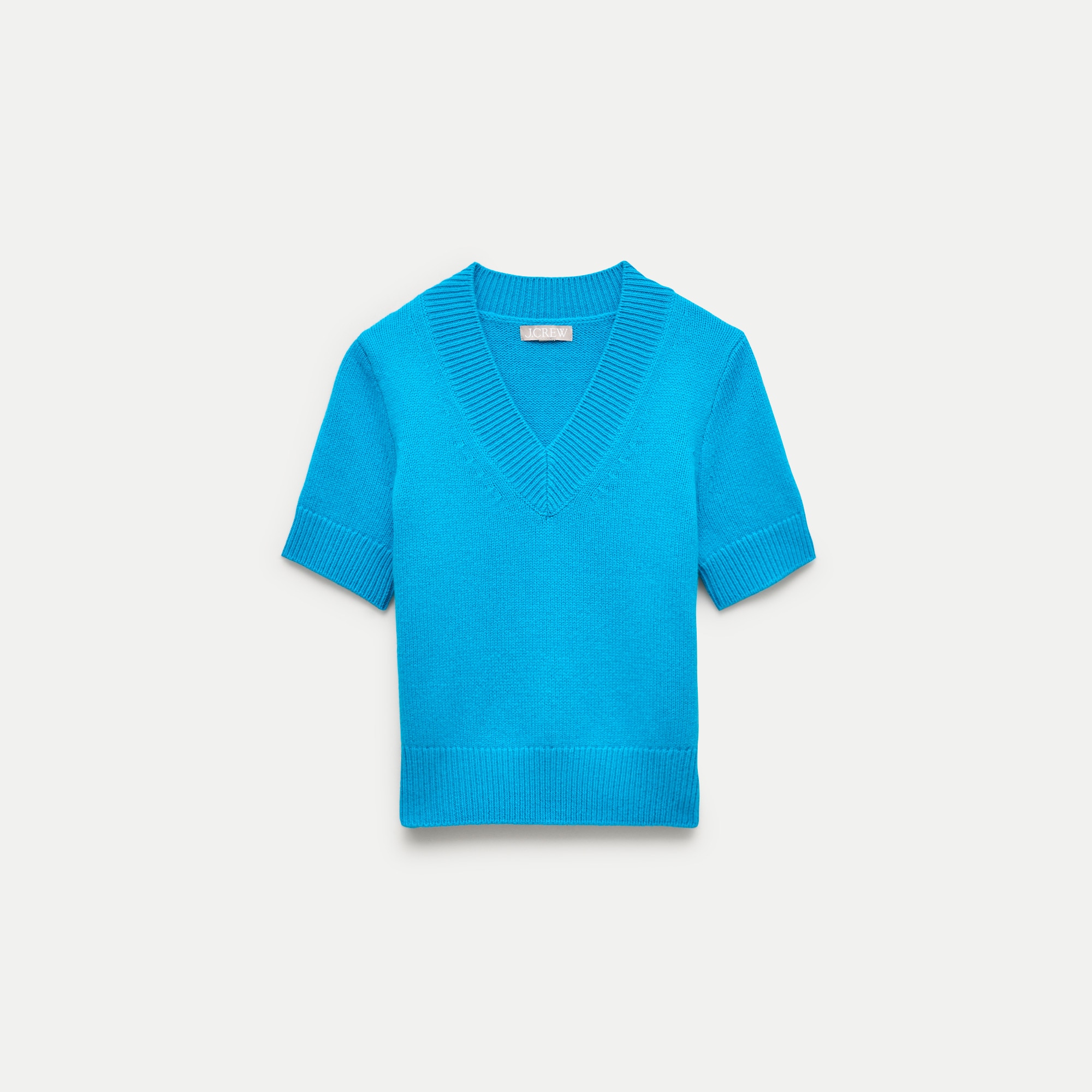Short-sleeve V-neck Sweater In Vintage Wool For Women | J.Crew