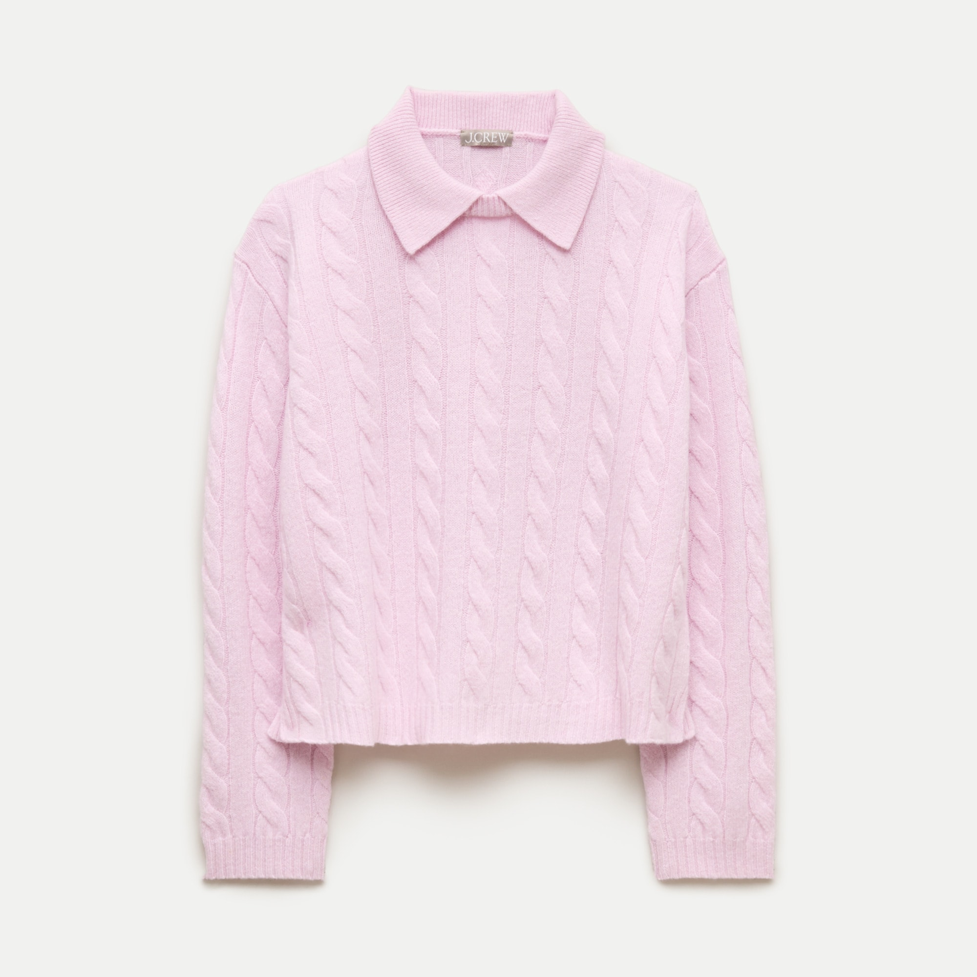 Cable-knit sweater-polo in vintage wool