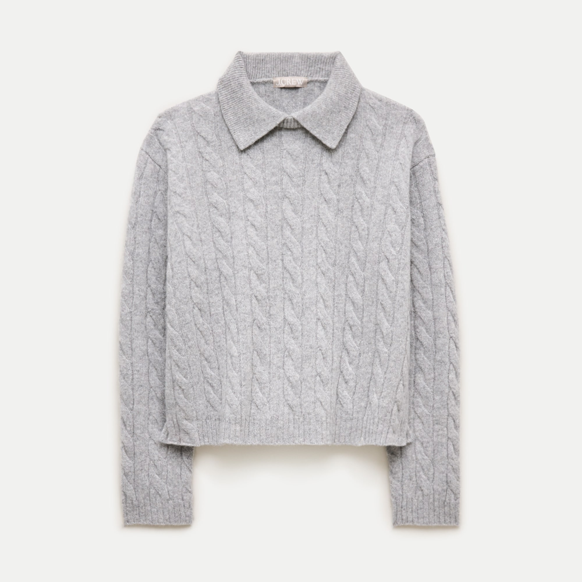 Cable-knit sweater-polo in vintage wool