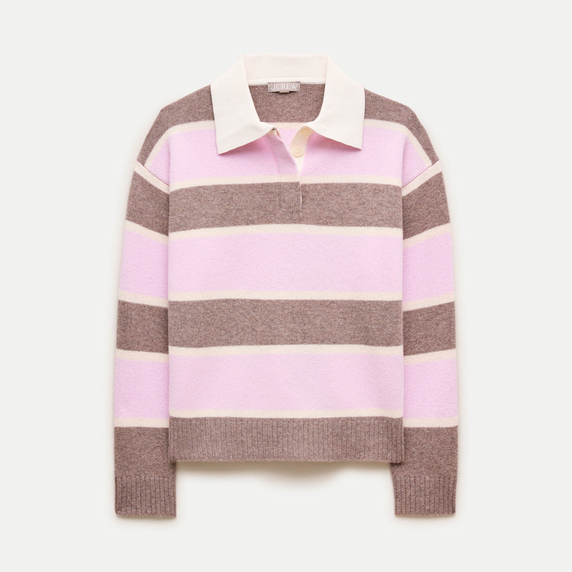 Relaxed sweater-polo in vintage wool stripe