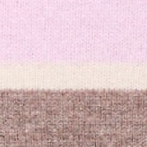 Relaxed sweater-polo in vintage wool stripe HTHR TAUPE LILAC