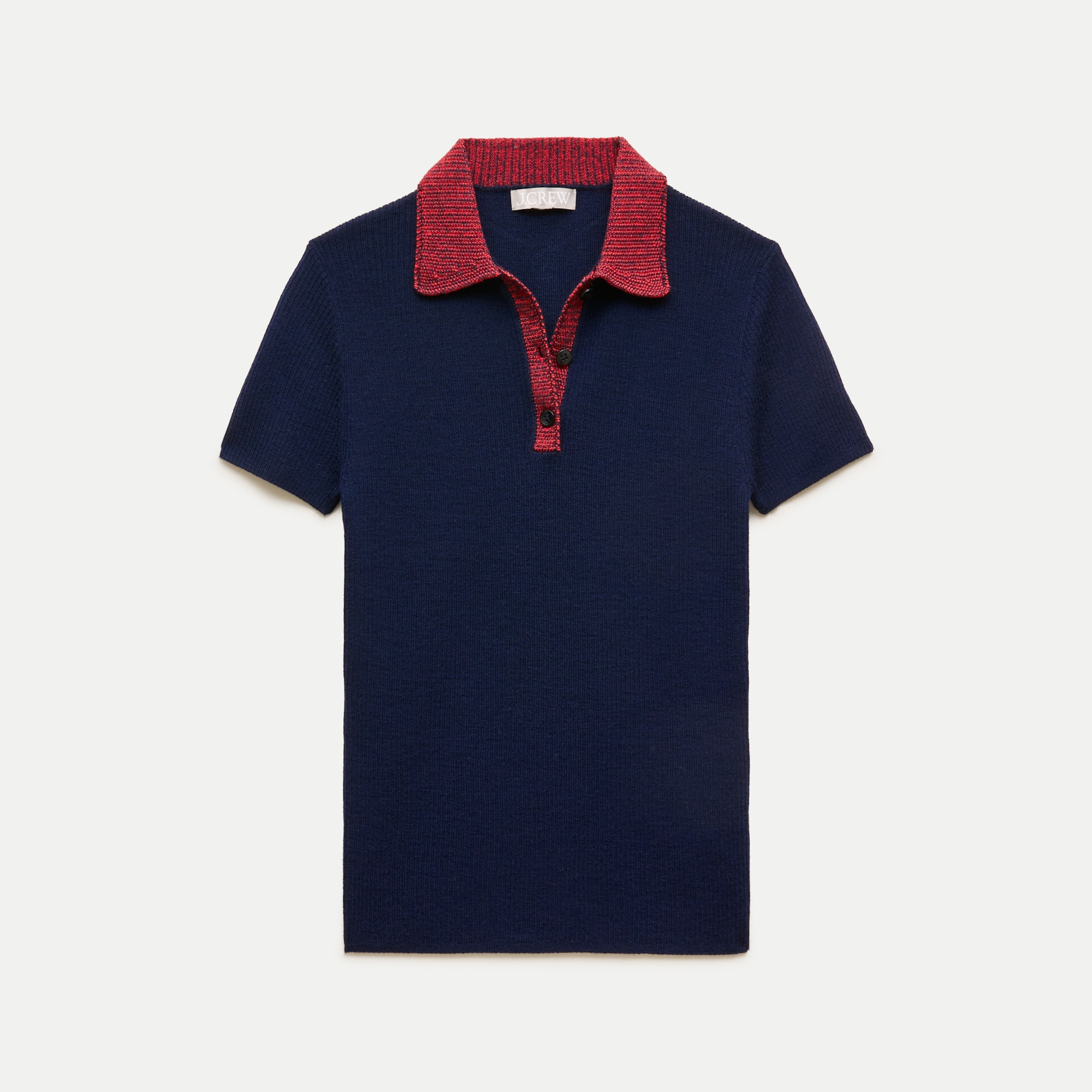 Crochet-trim Sweater-polo In Merino Wool Blend For Women | J.Crew