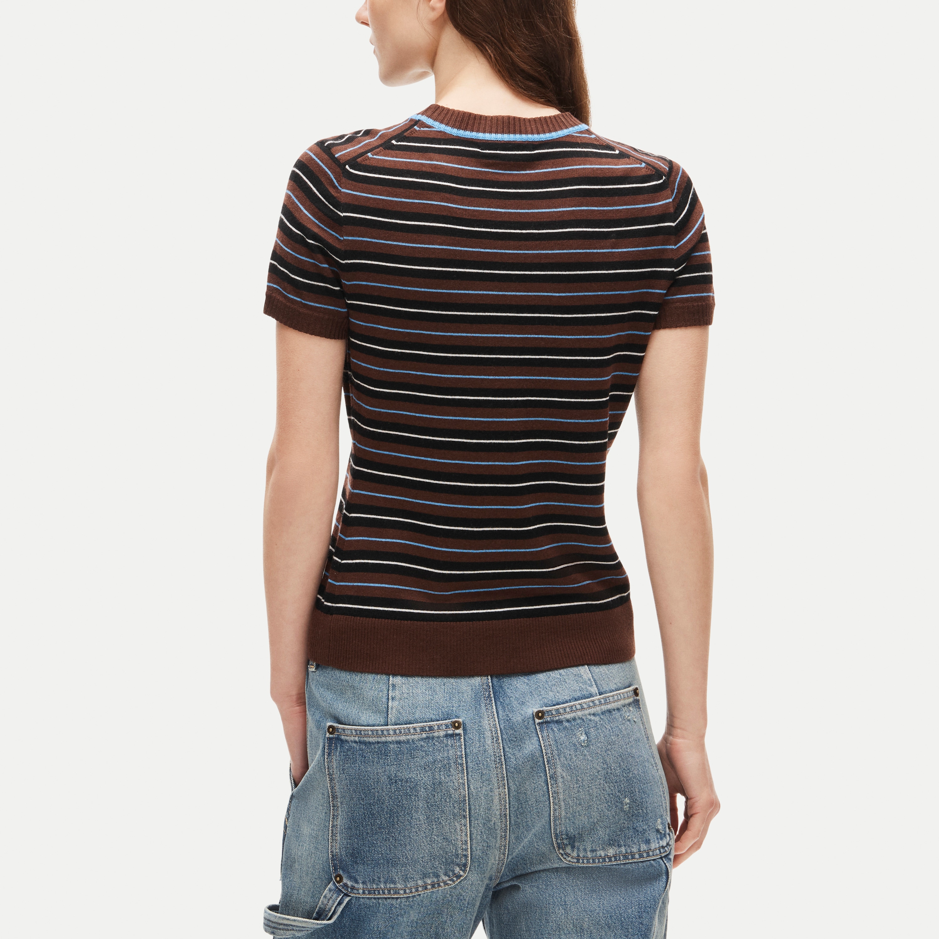 Sweater-tee in striped merino wool