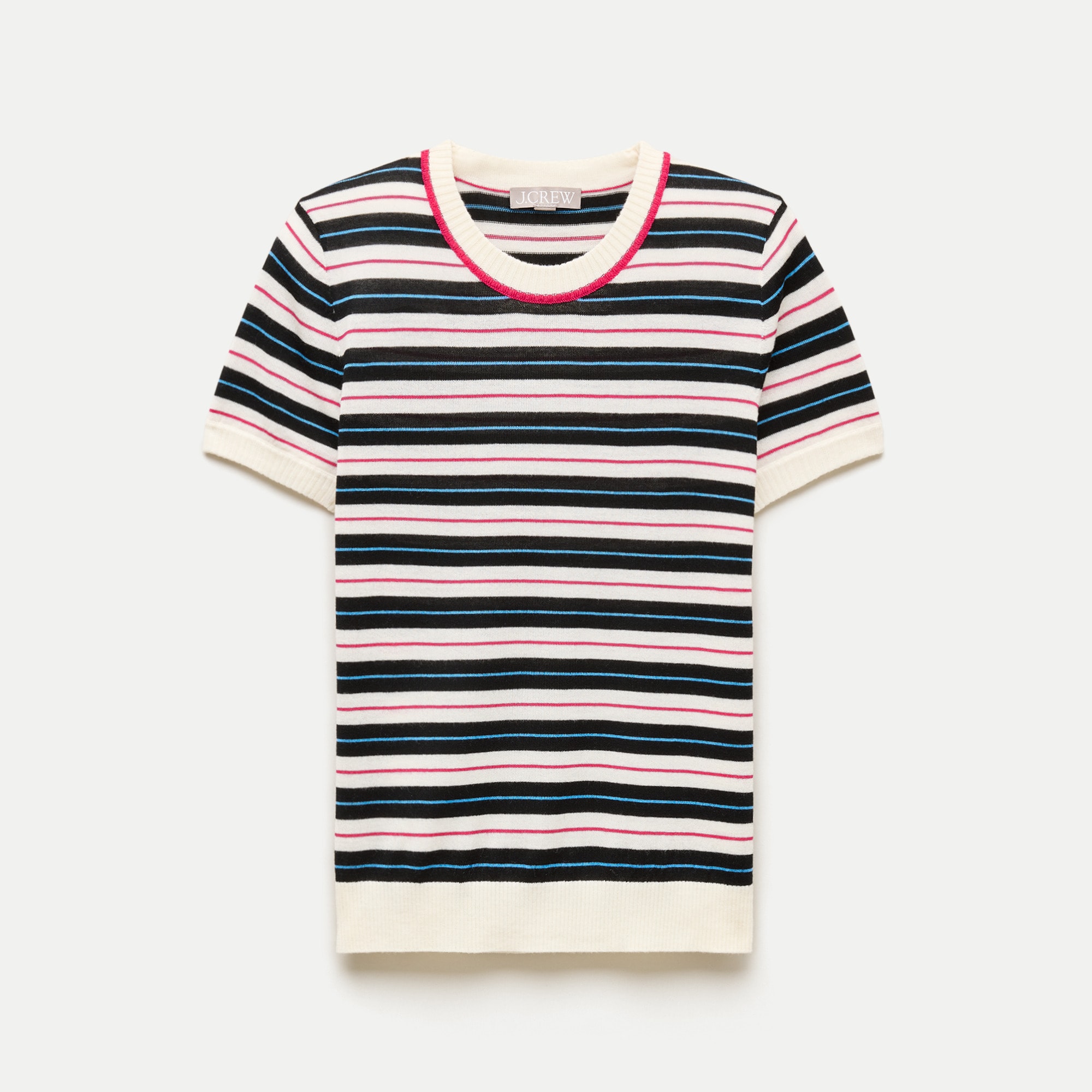 Sweater-tee in striped merino wool