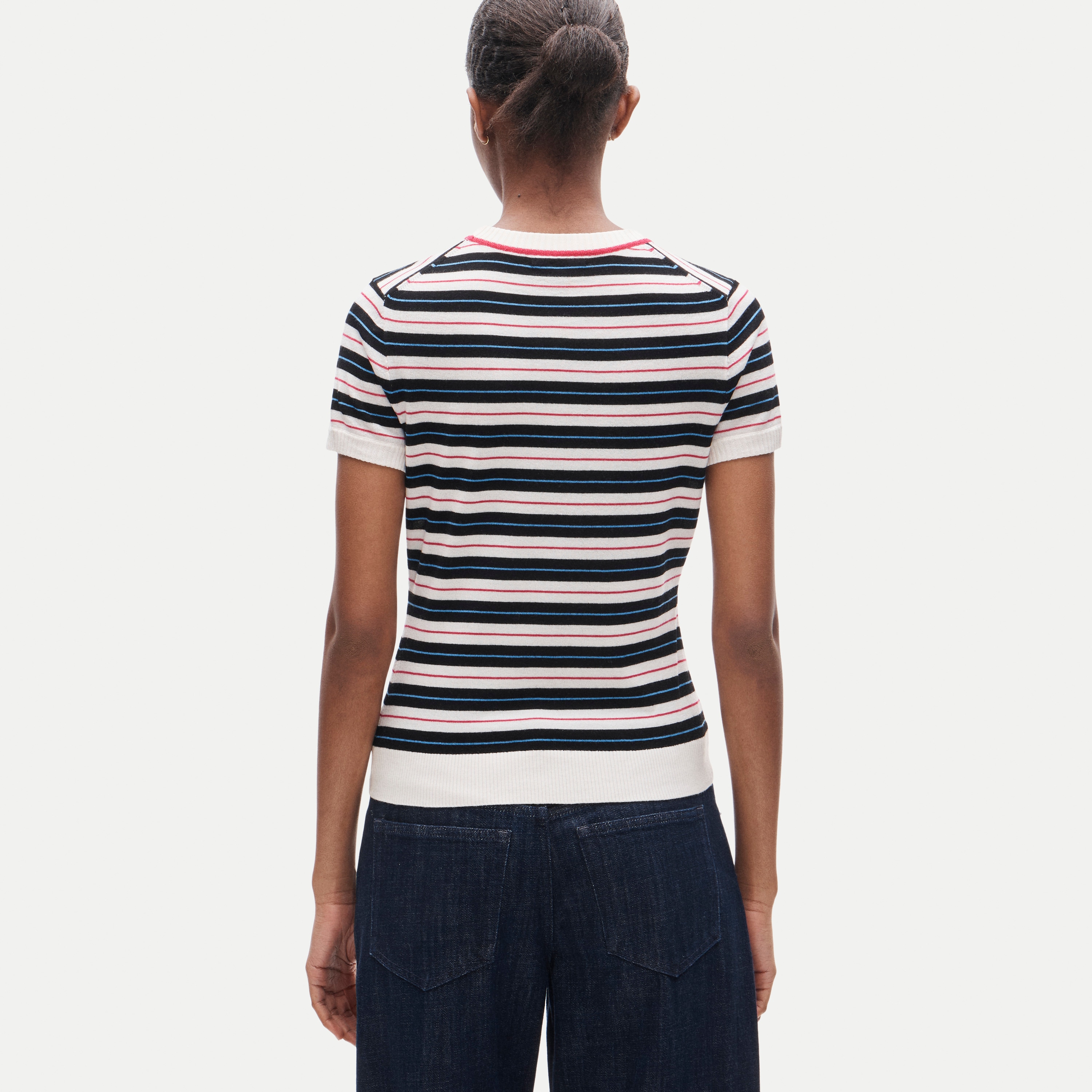 Sweater-tee in striped merino wool