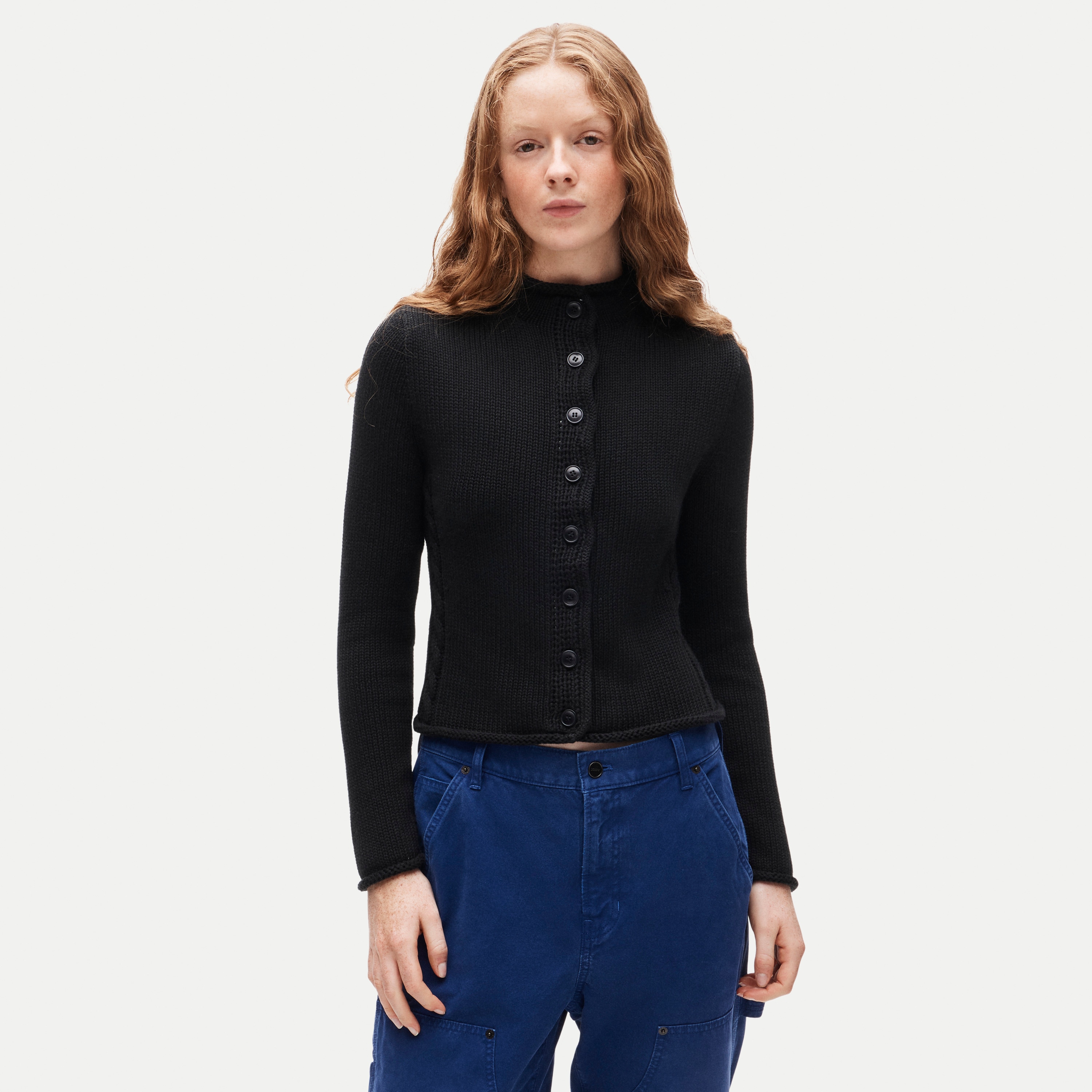 Rollneck™ reversible cardigan