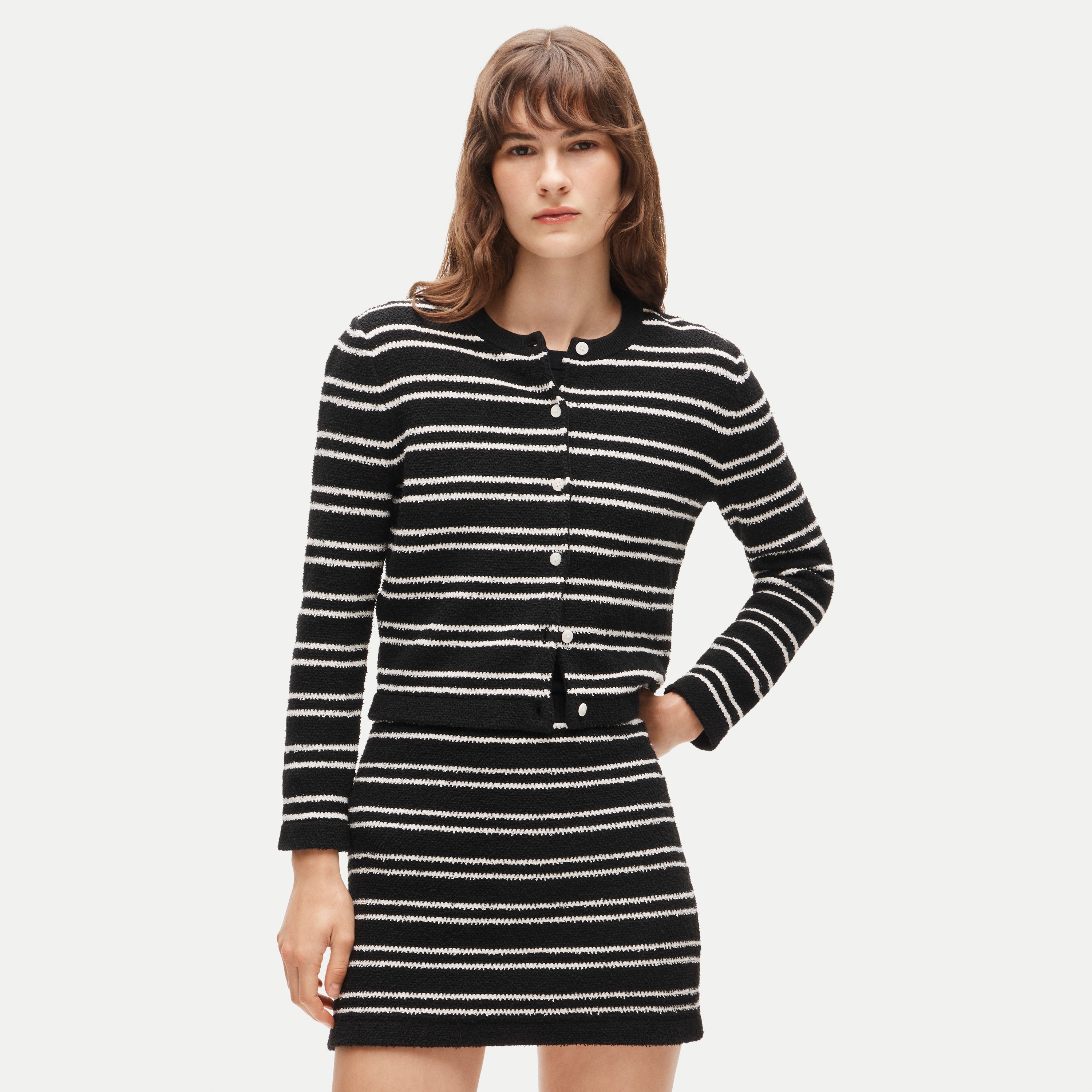 Lady jacket in striped bouclé