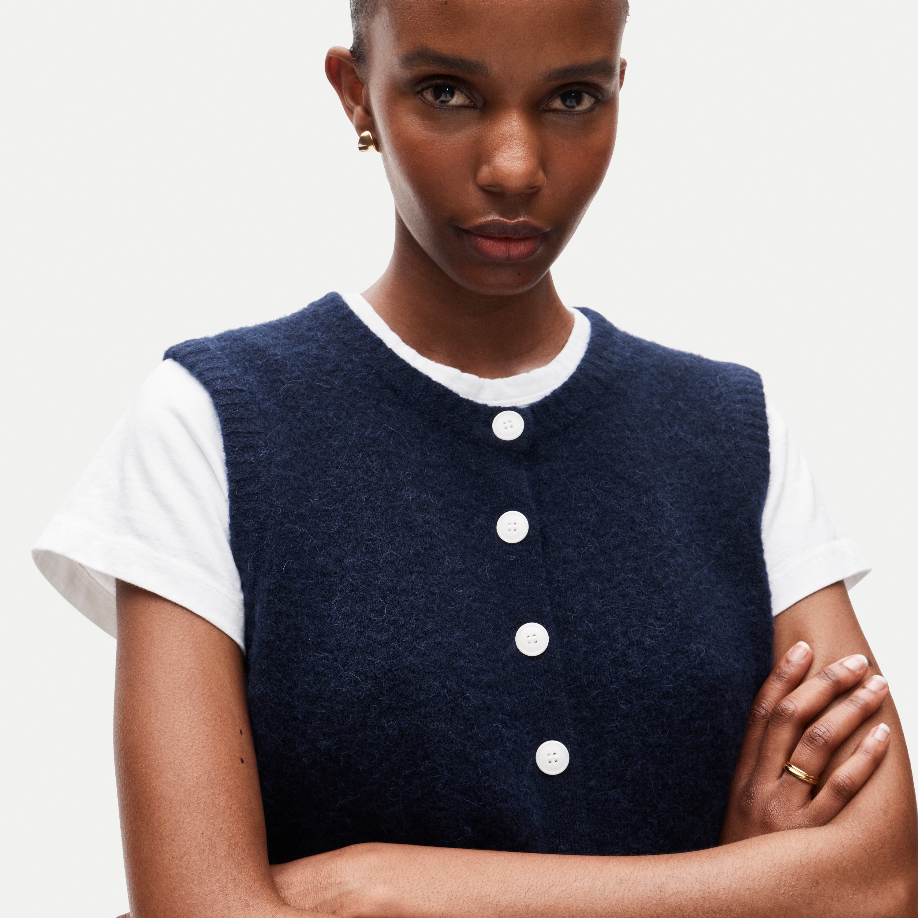 Button-front Vest In Alpaca Blend For Women | J.Crew