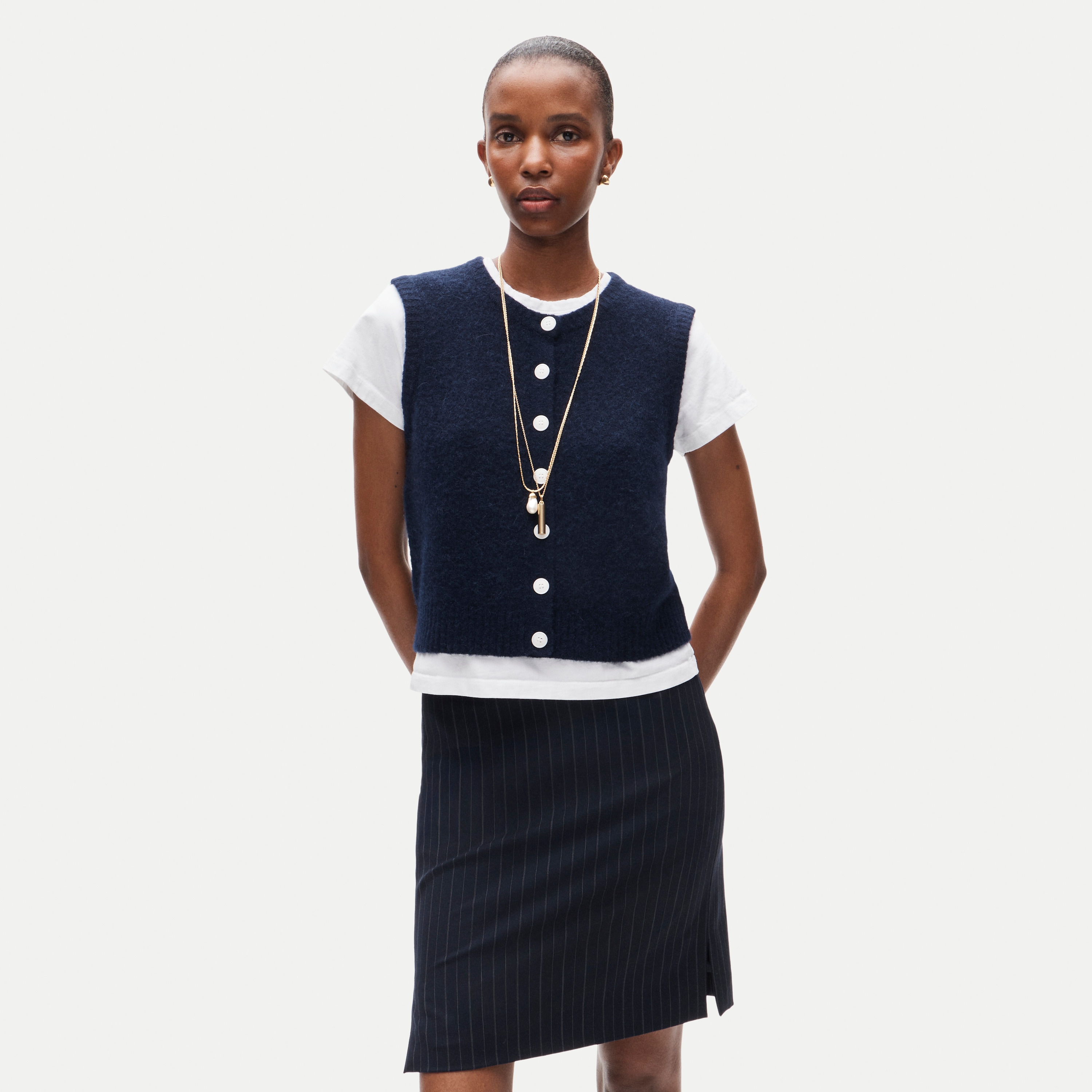 Button-front Vest In Alpaca Blend For Women | J.Crew