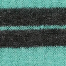 High rib pullover sweater in striped Italian yarn HTHR CHARCOAL TEAL STRI