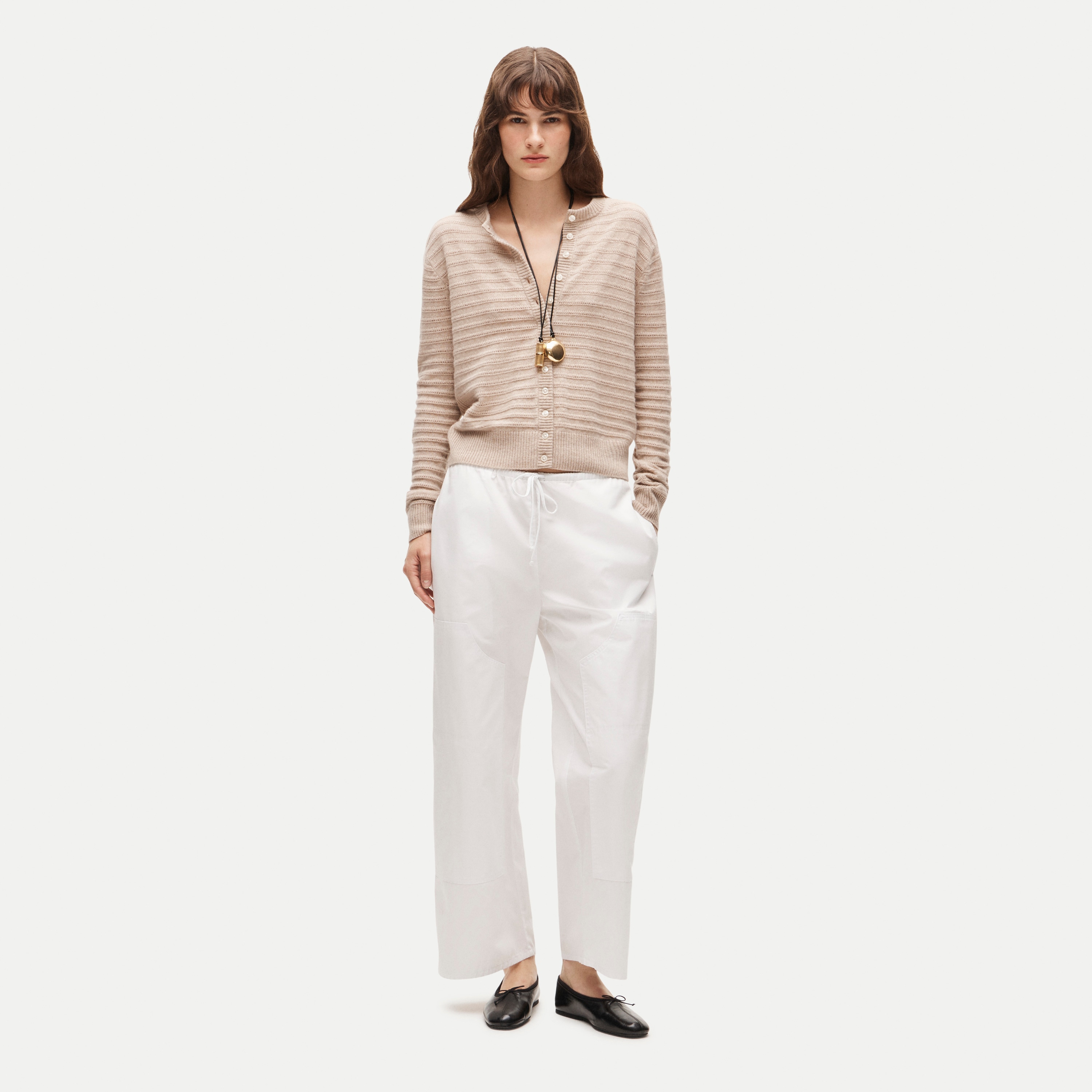 Perfect cashmere cardigan in pointelle