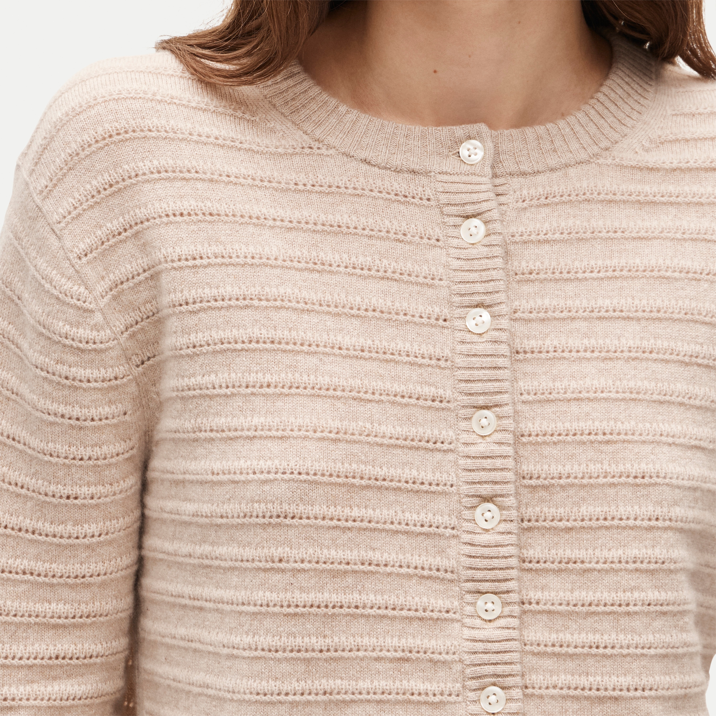 Perfect cashmere cardigan in pointelle