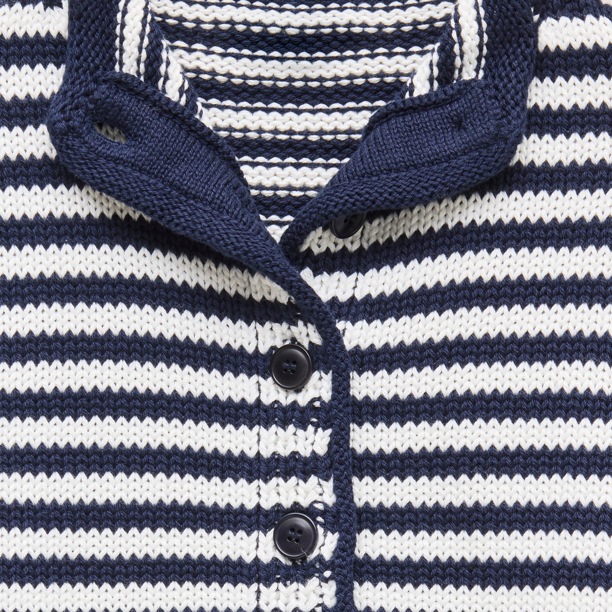Rollneck™ reversible cardigan in stripe