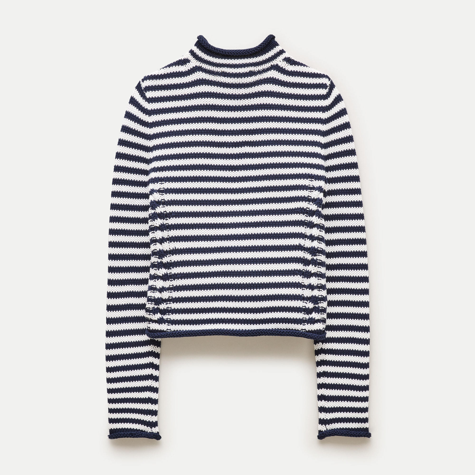 Rollneck™ reversible cardigan in stripe