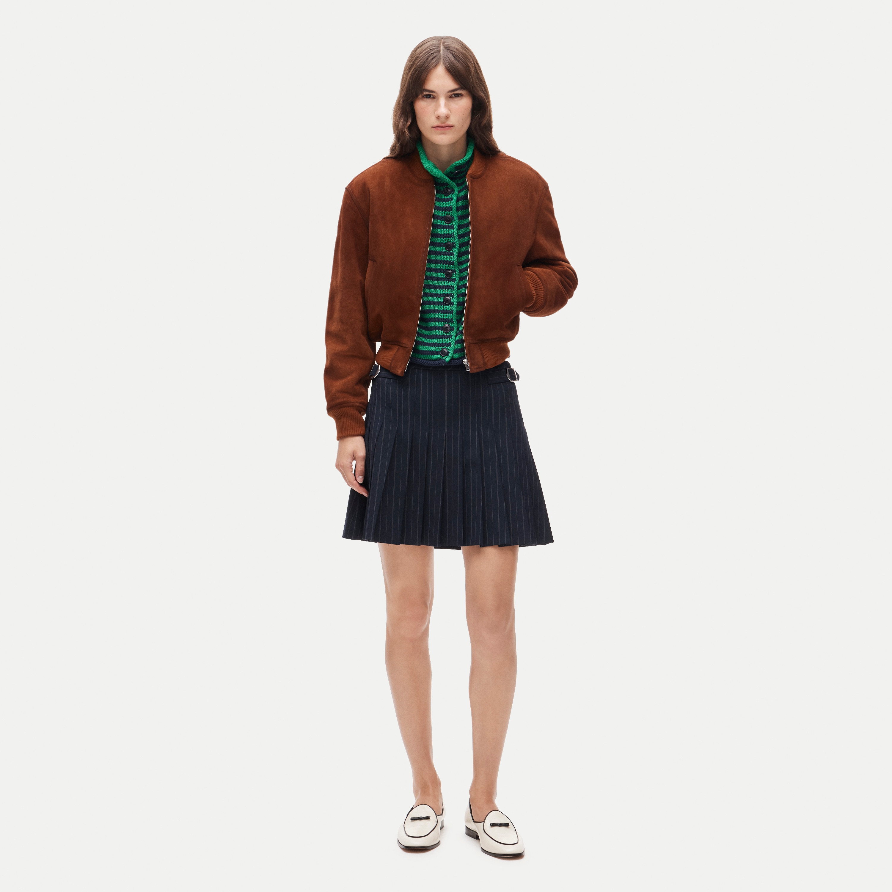 Rollneck&trade; reversible cardigan in stripe - thumbnail 2