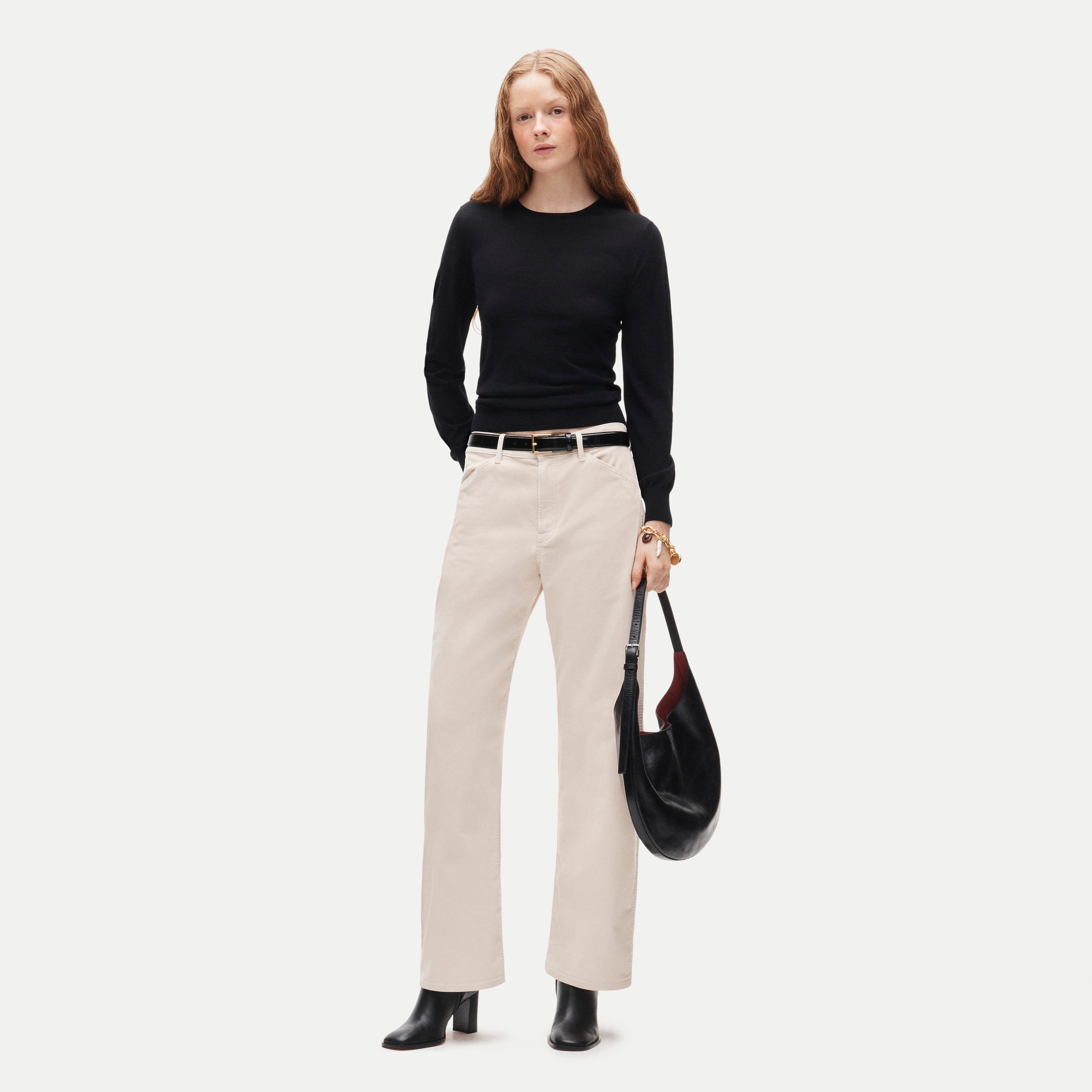 Clair crewneck sweater in merino wool blend