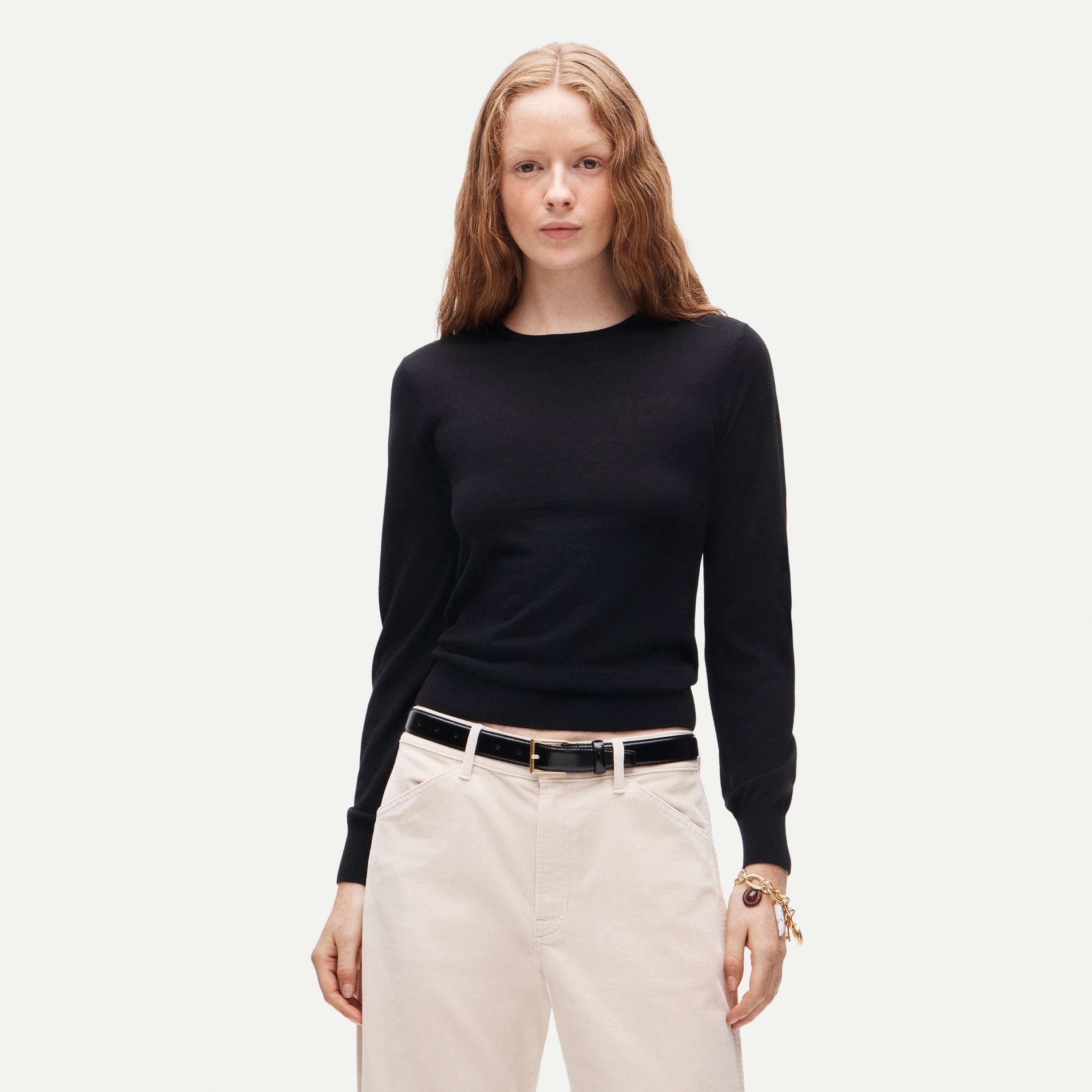 Clair crewneck sweater in merino wool blend