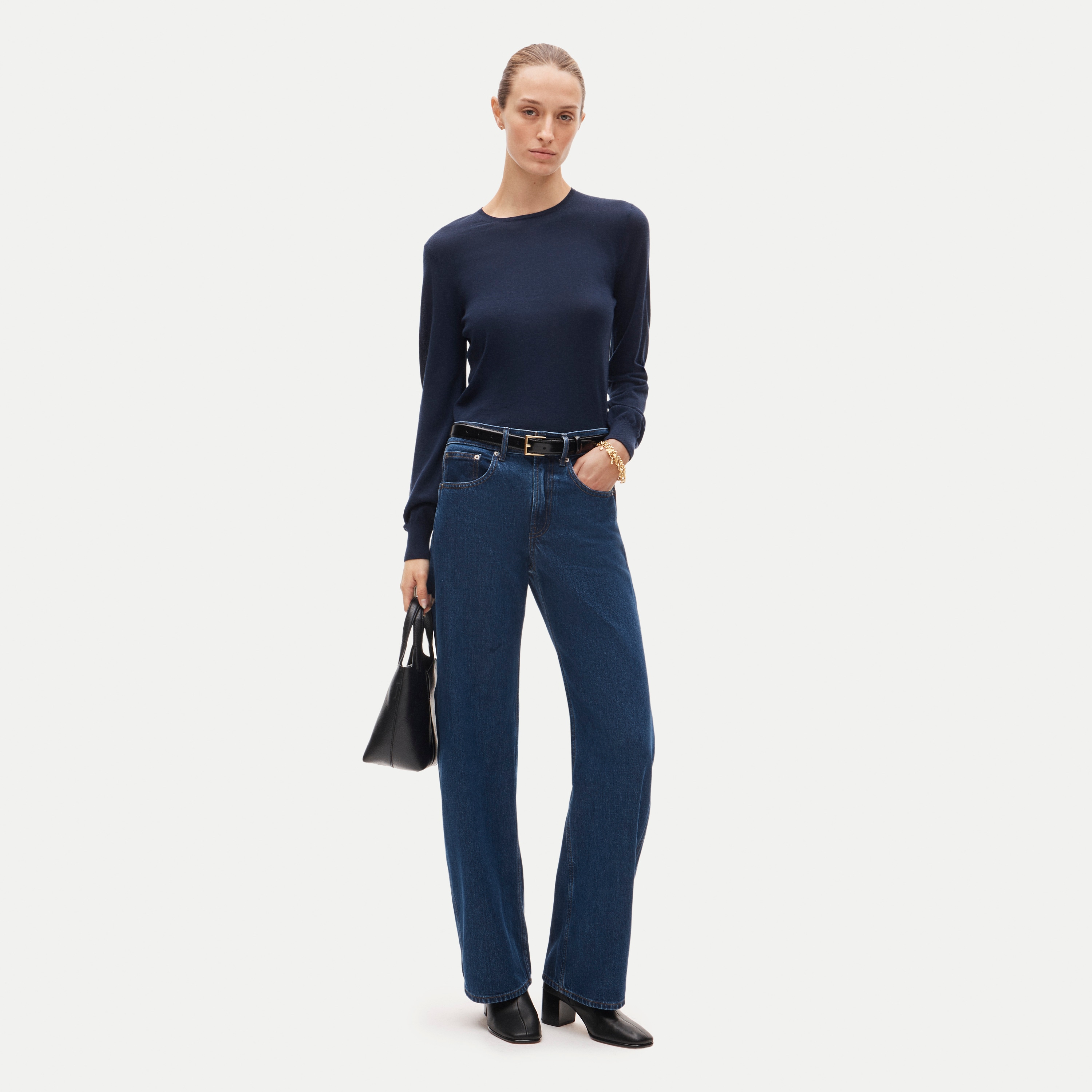 Clair crewneck sweater in merino wool blend