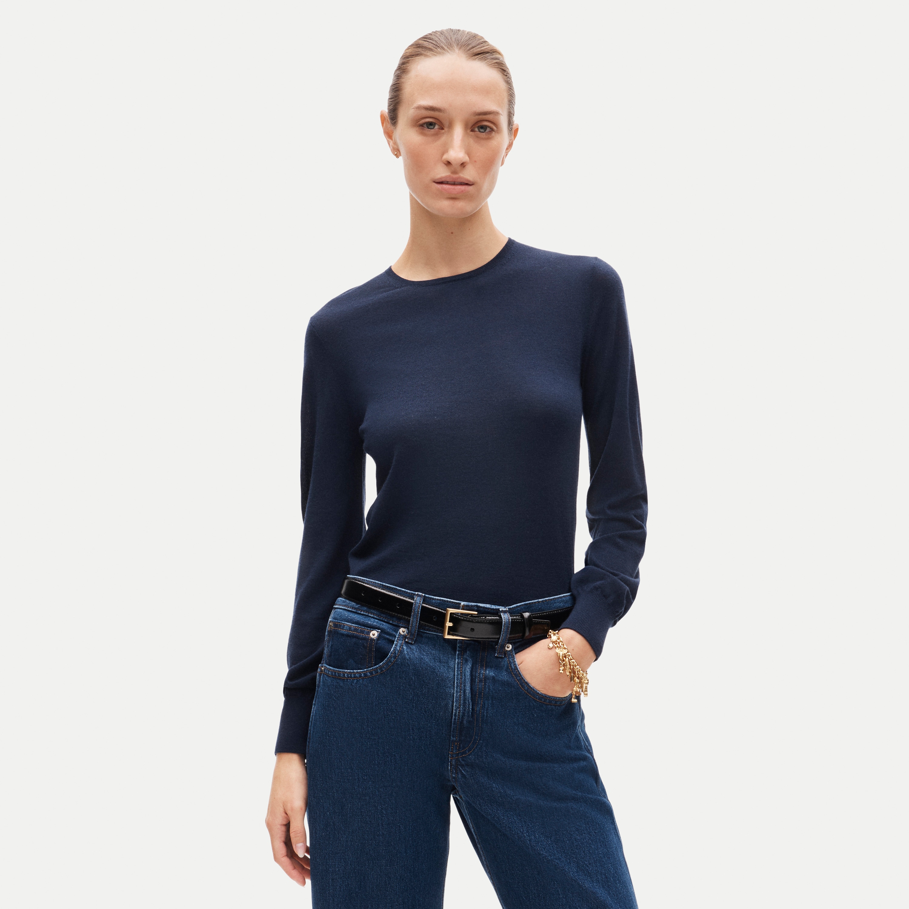 Clair crewneck sweater in merino wool blend