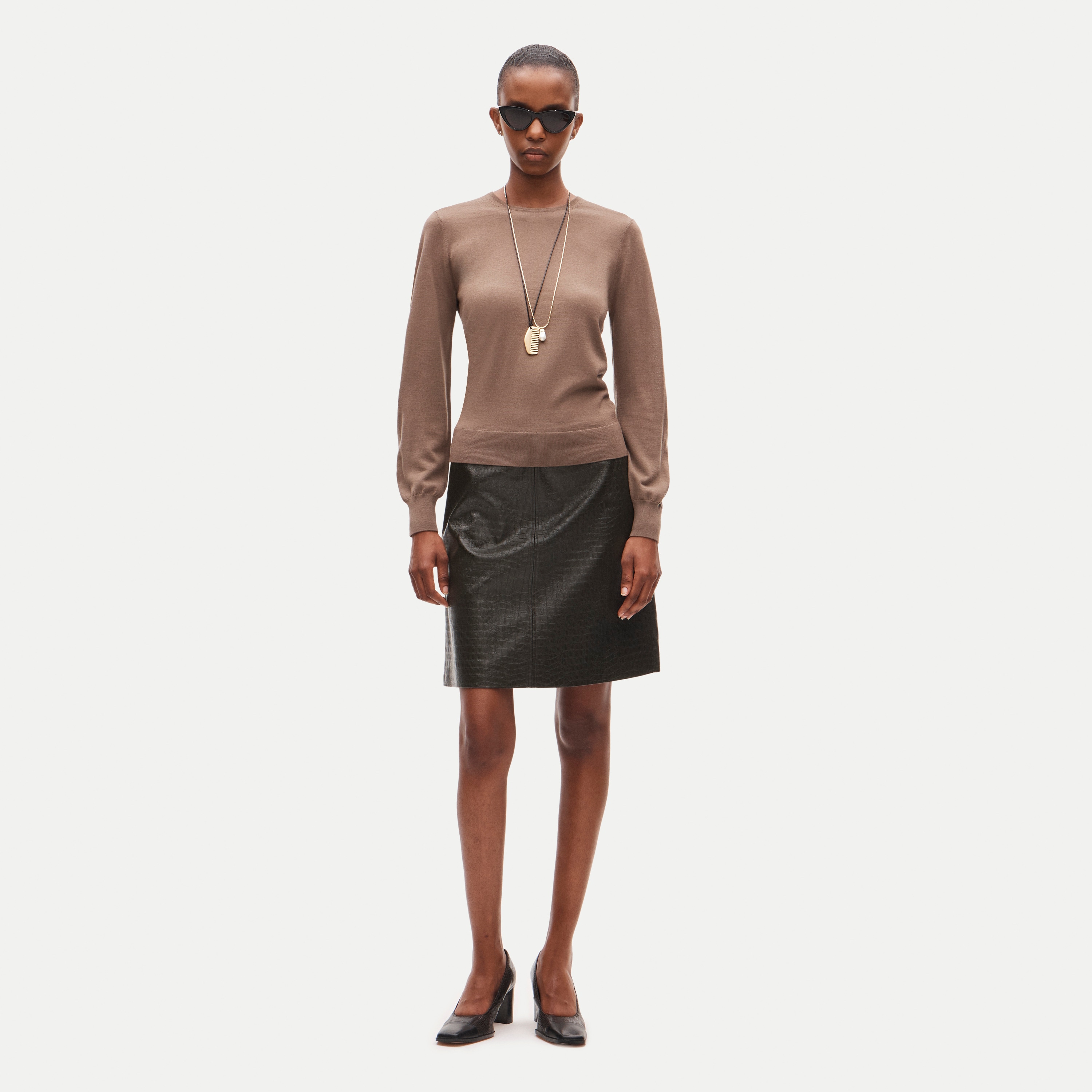 Clair crewneck sweater in merino wool blend