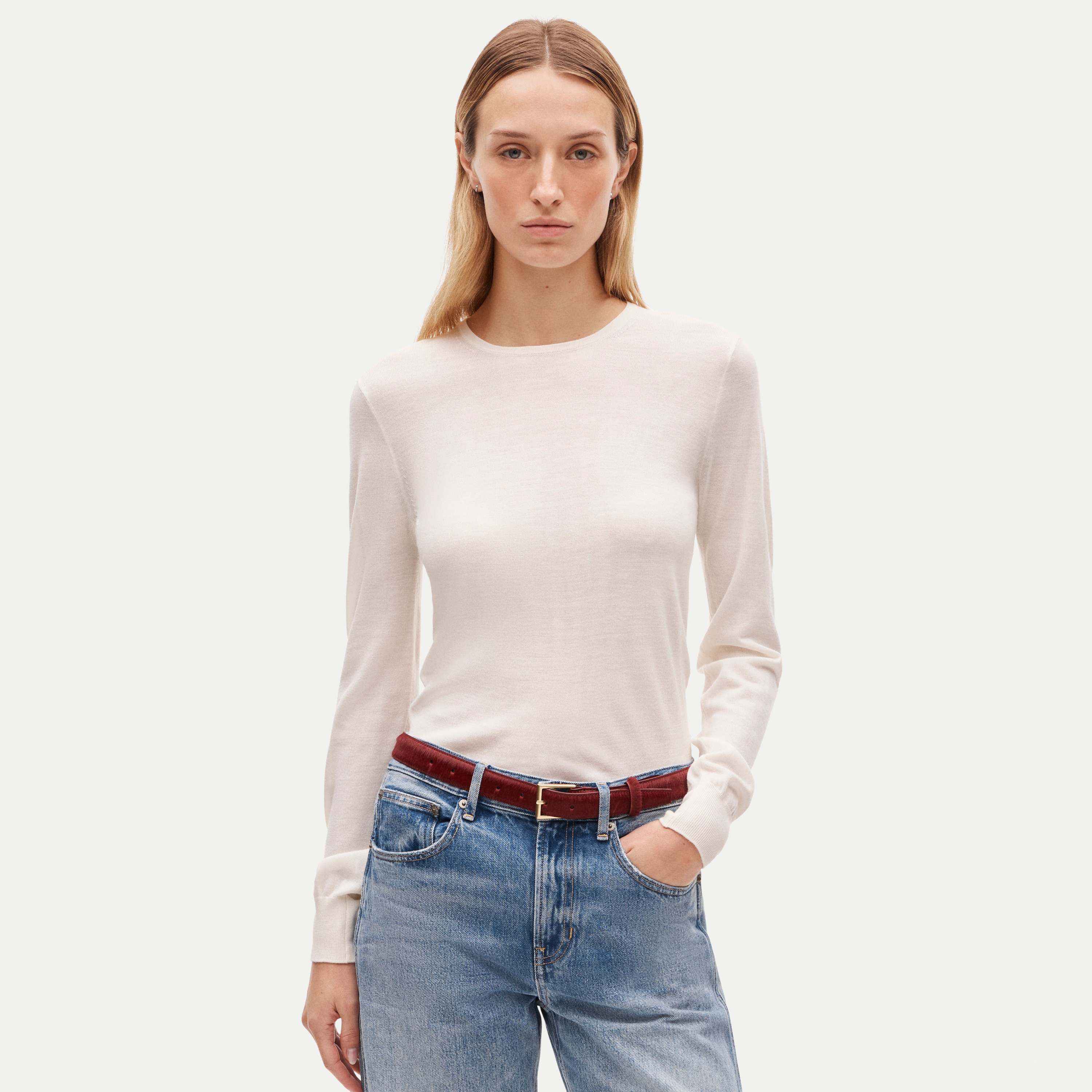 Clair crewneck sweater in merino wool blend