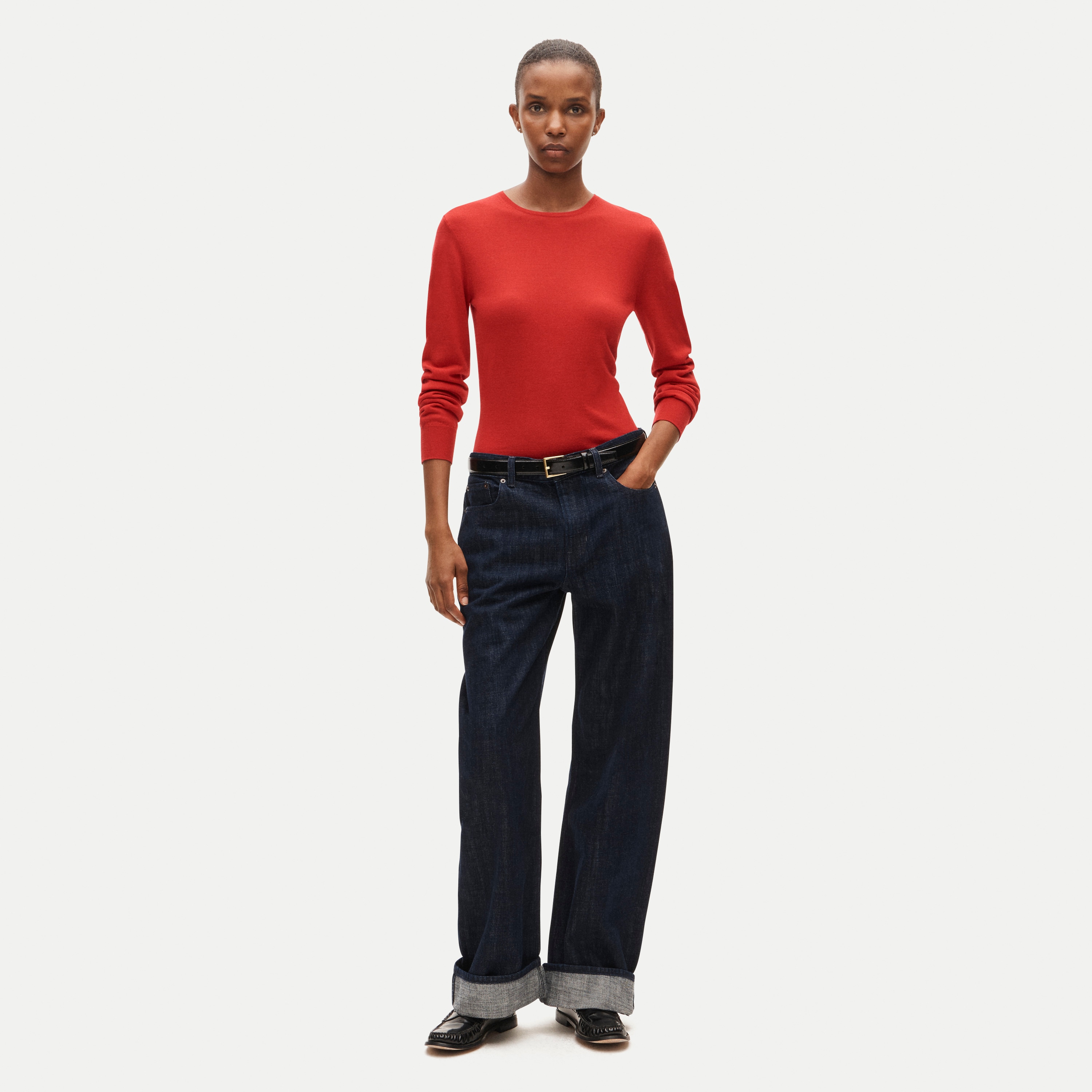 Clair crewneck sweater in merino wool blend