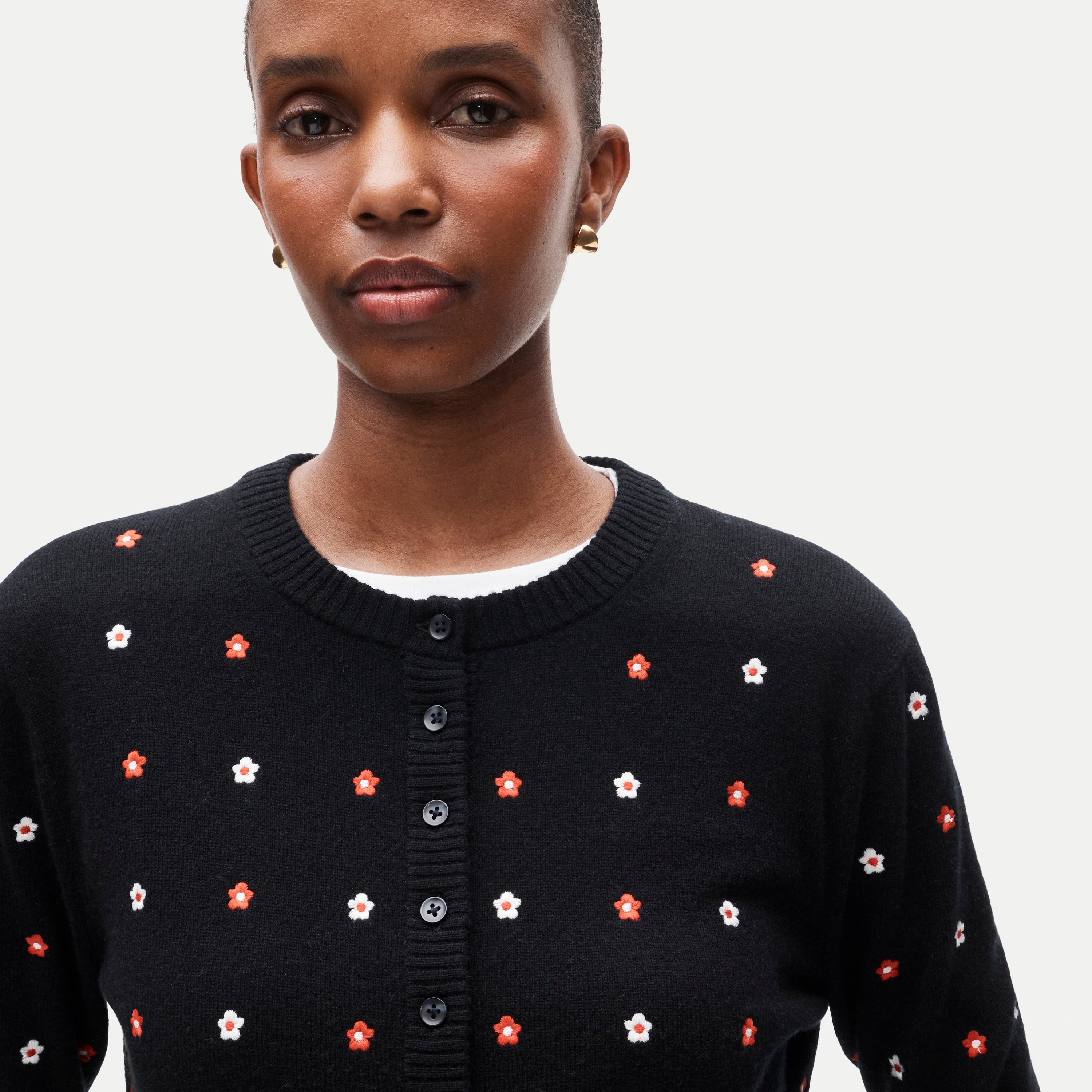 Perfect Cashmere Cardigan With Floral Embroidery For Women | J.Crew