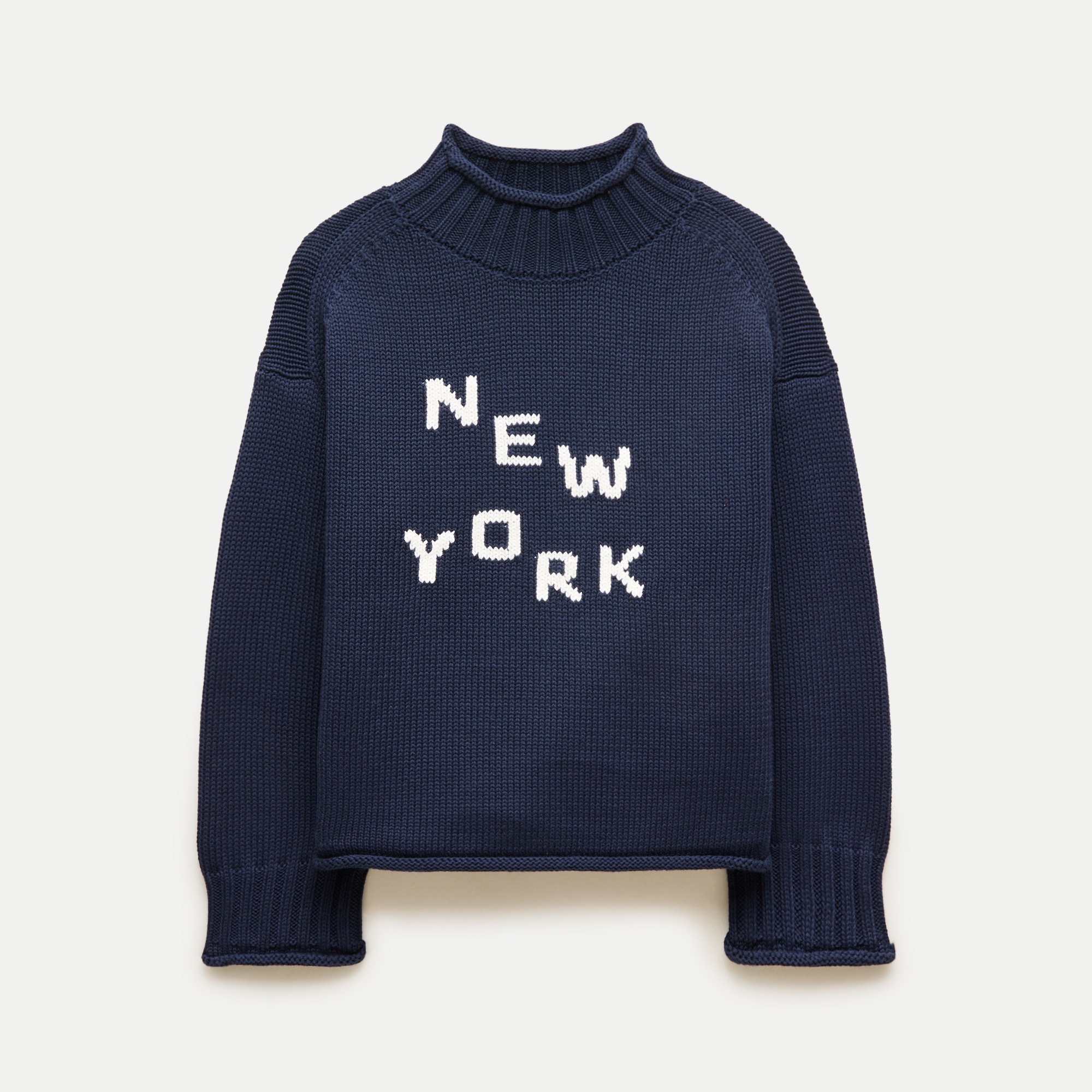 2025 Rollneck™ sweater with New York instarsia