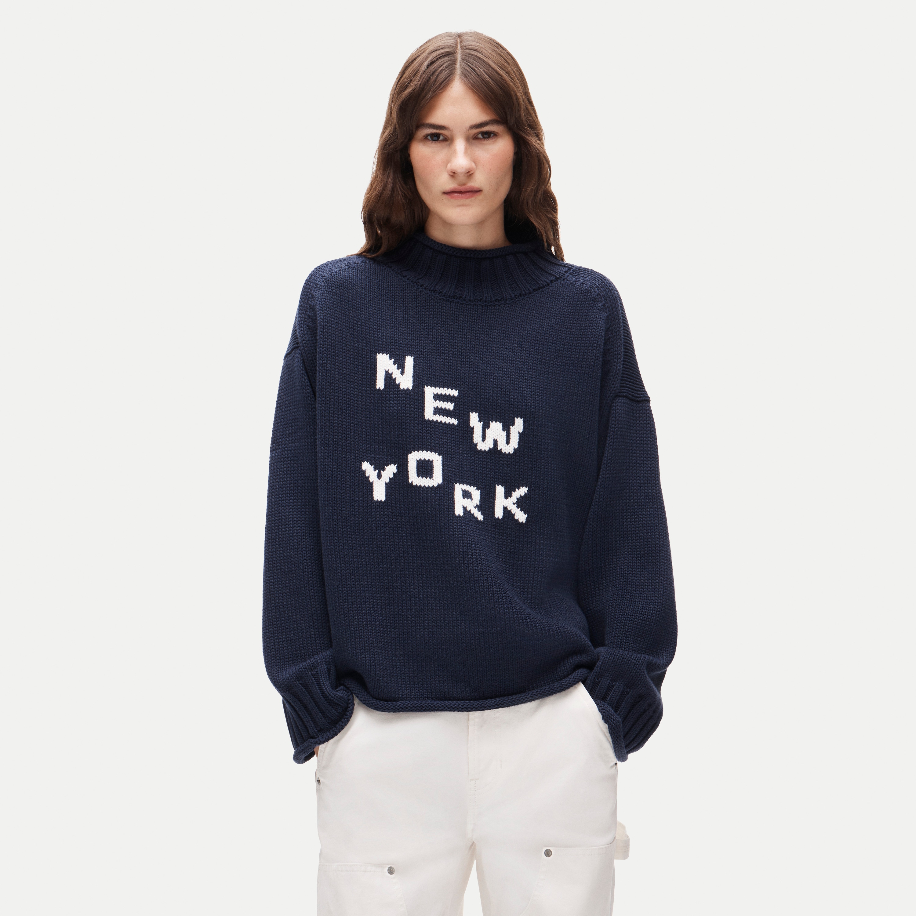 2025 Rollneck™ sweater with New York instarsia