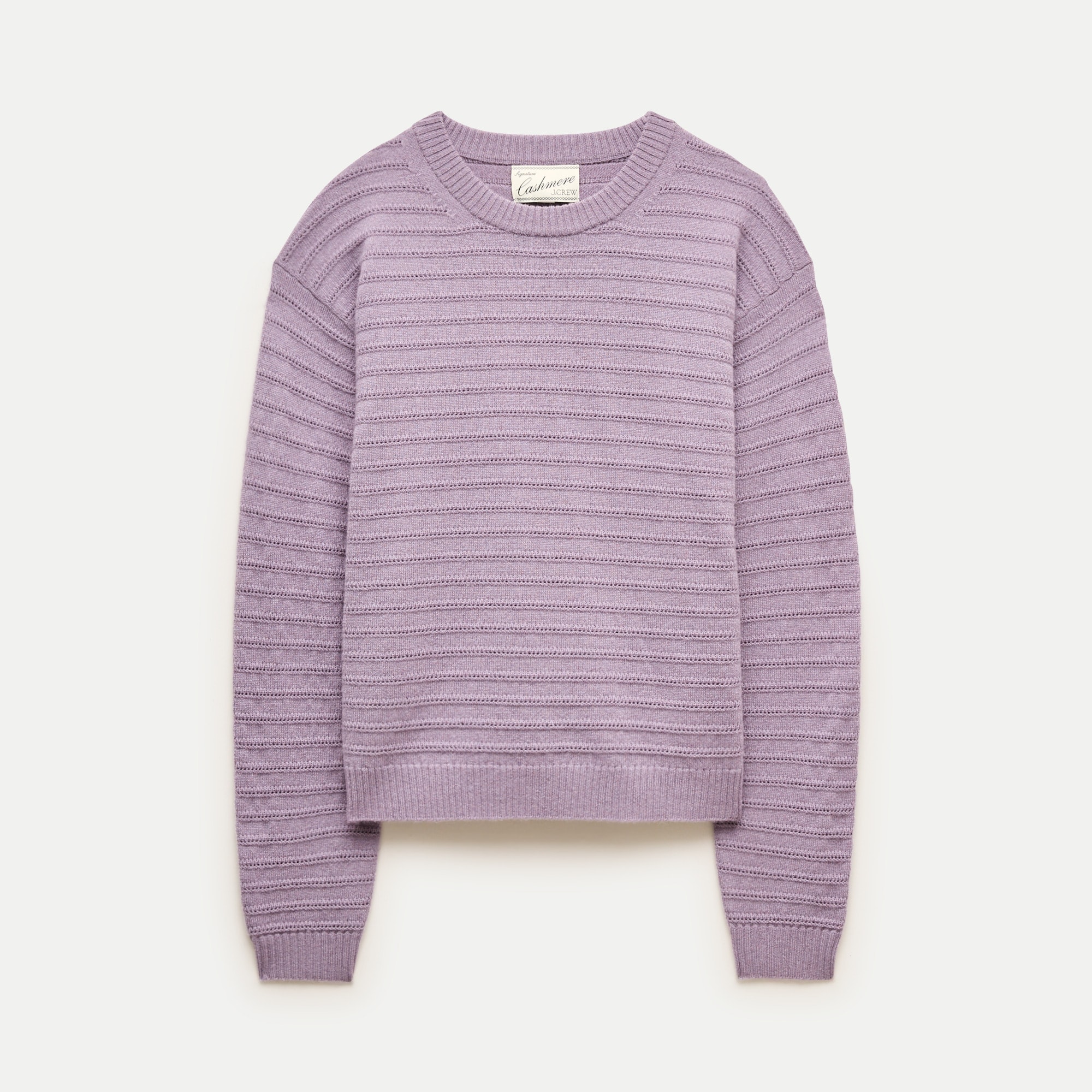 Perfect cashmere crewneck in pointelle stitch