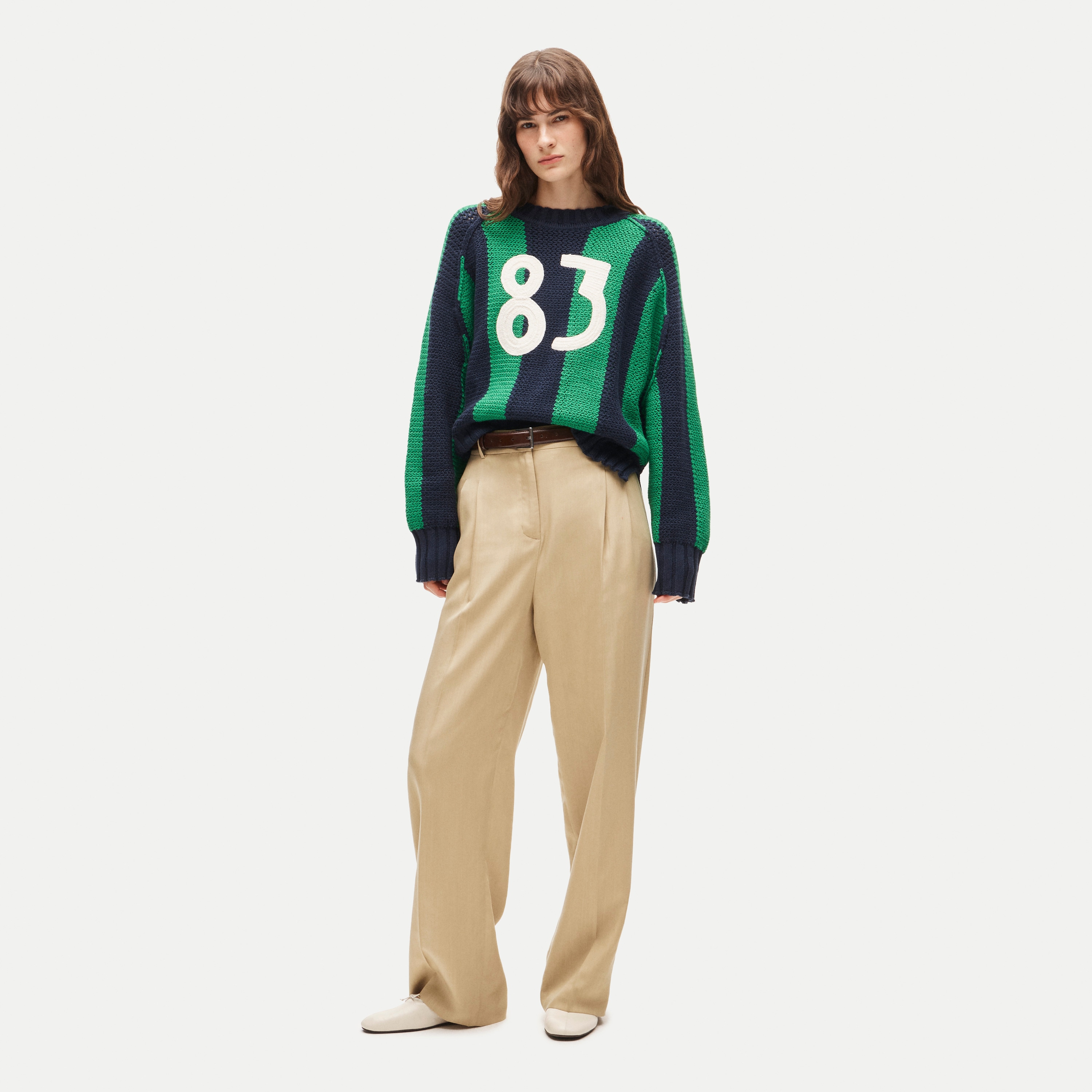 Rive graphic "83" crewneck in stripe