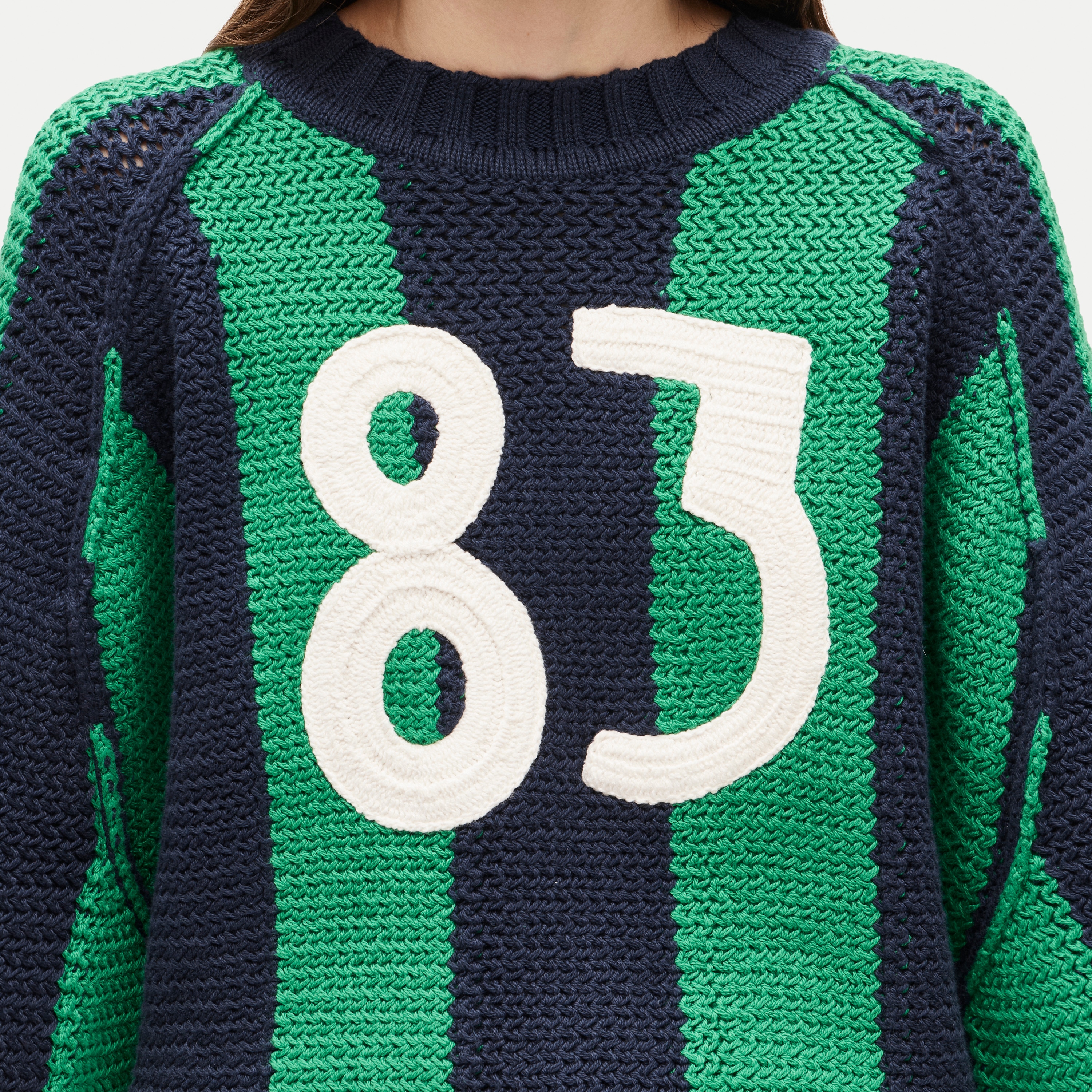 Rive graphic "83" crewneck in stripe