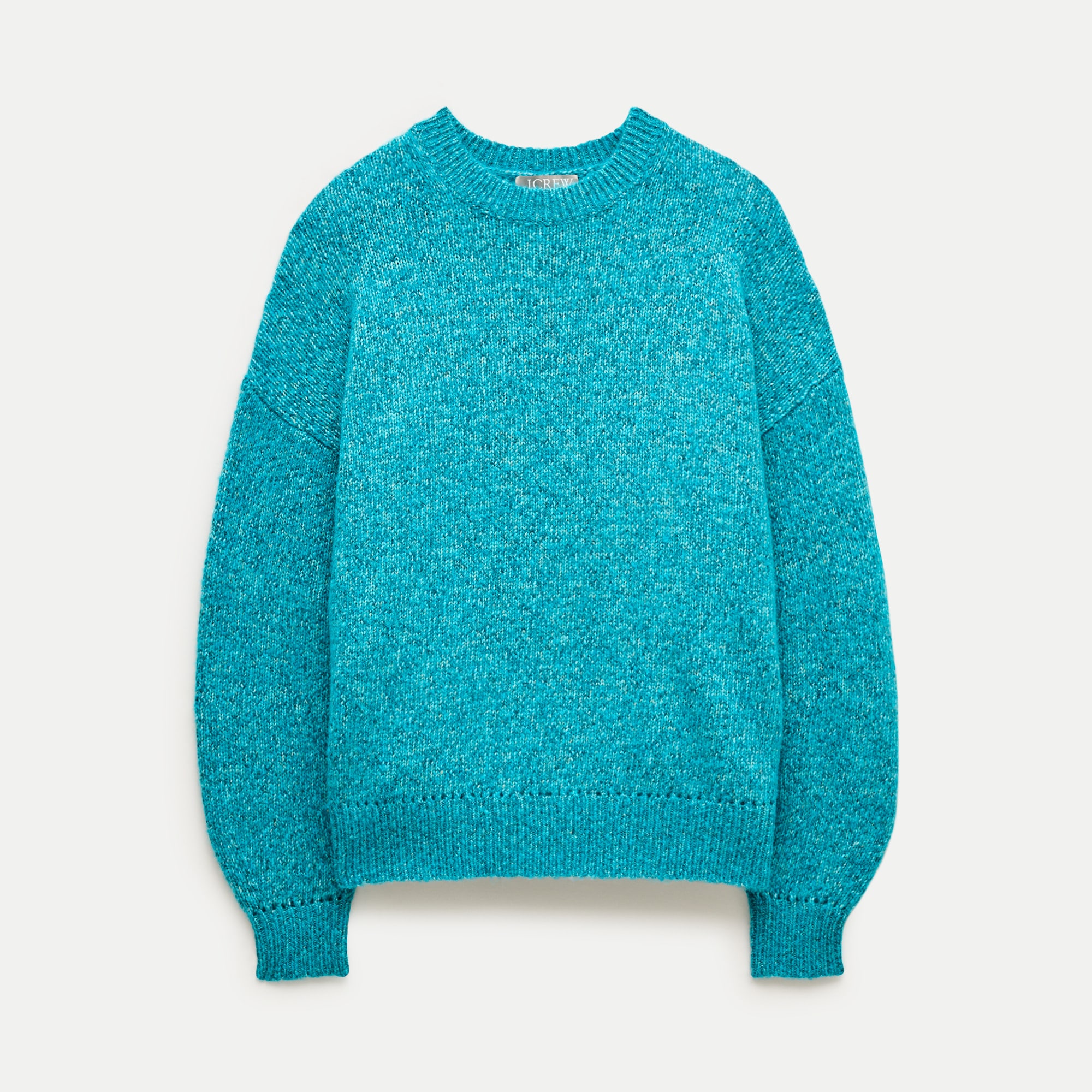 Oversized crewneck sweater in heather Italian yarn