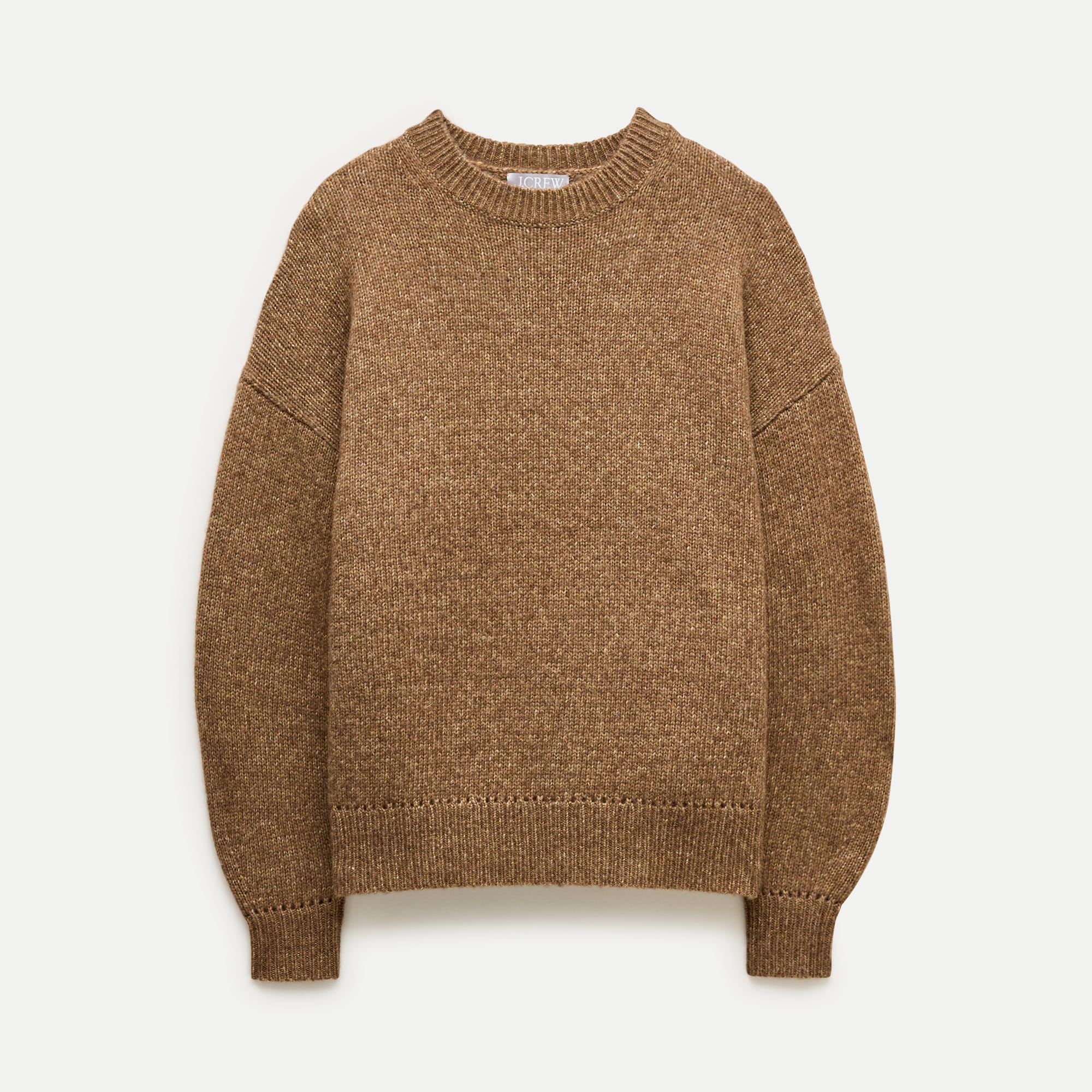 Oversized crewneck sweater in heather Italian yarn