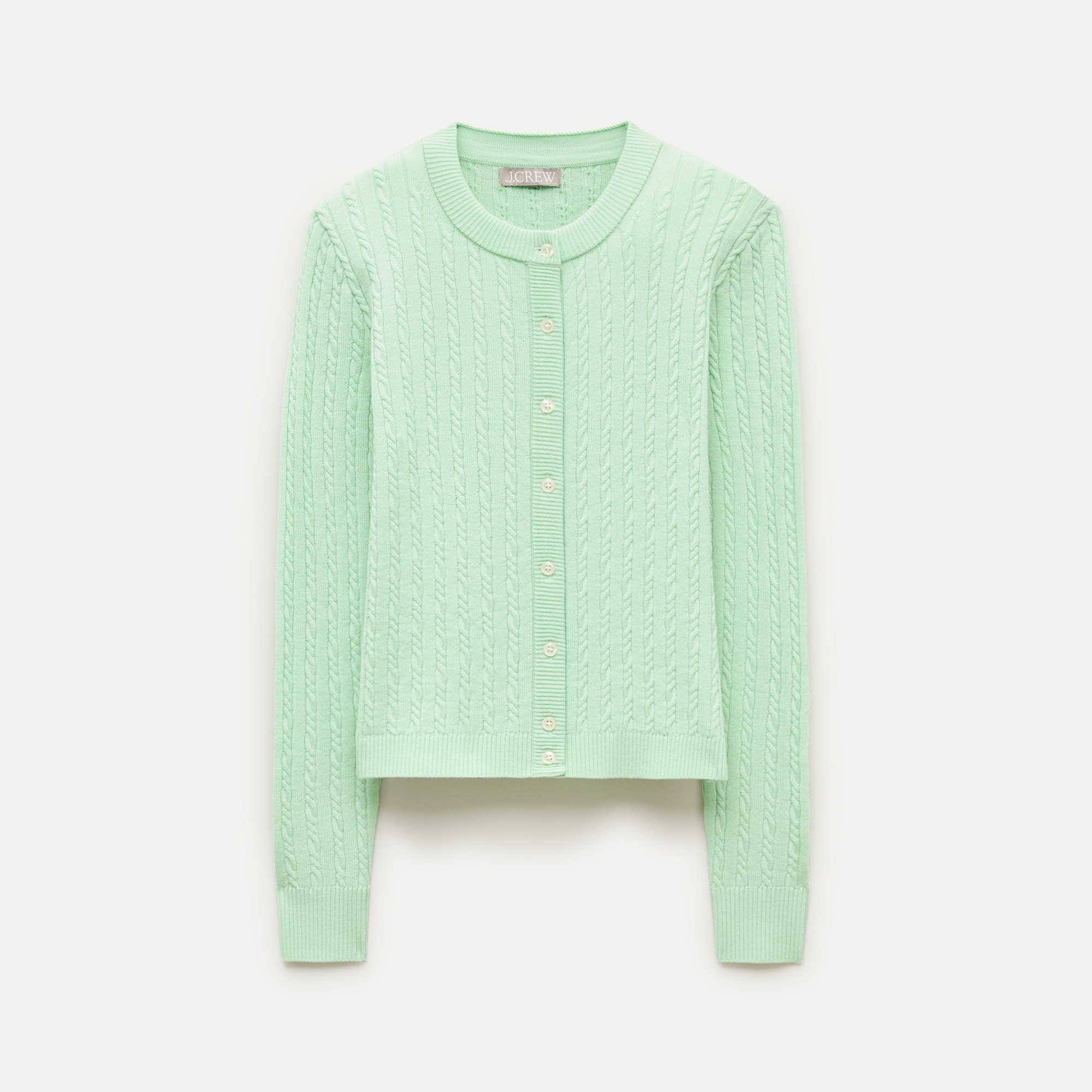 Cable-knit cardigan in merino wool blend