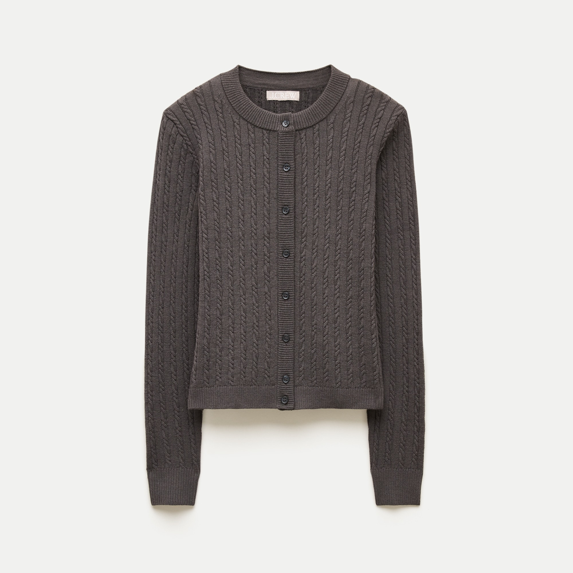 ＜H＞WOOL CASHMIERE BIG CPO Cable-knit Cardigan In Merino Wool Blend For Women | J.Crew