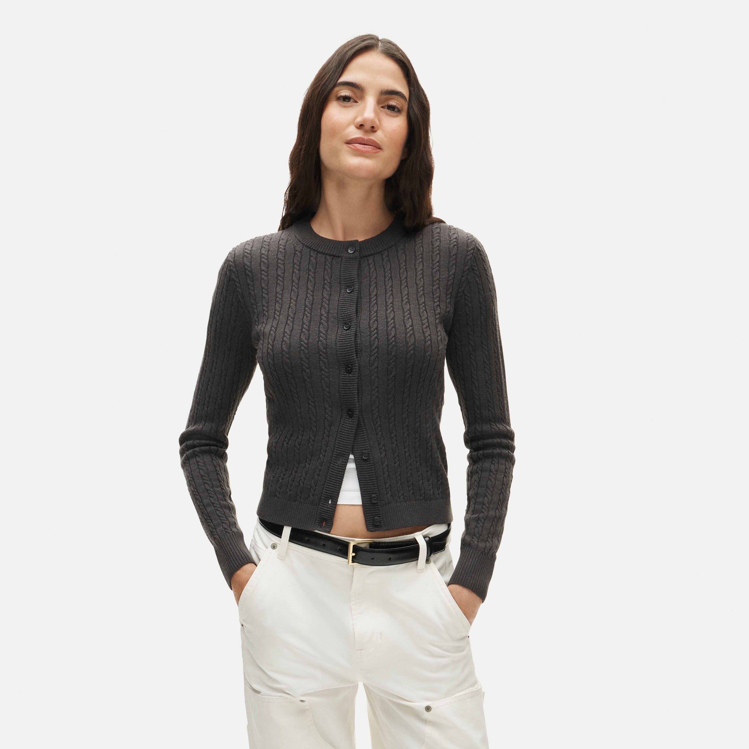 Cable-knit Cardigan In Merino Wool Blend For Women | J.Crew