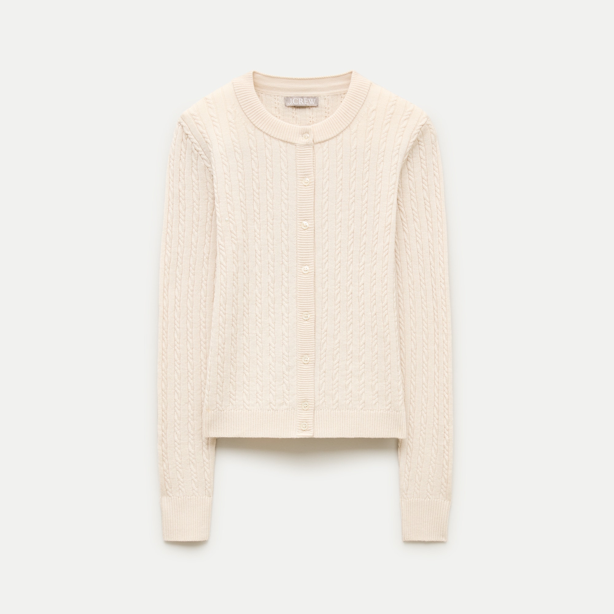 Cable-knit cardigan in merino wool blend