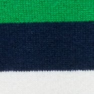 Oversized cashmere crewneck sweater in placed stripe GREEN PICNIC MULTI