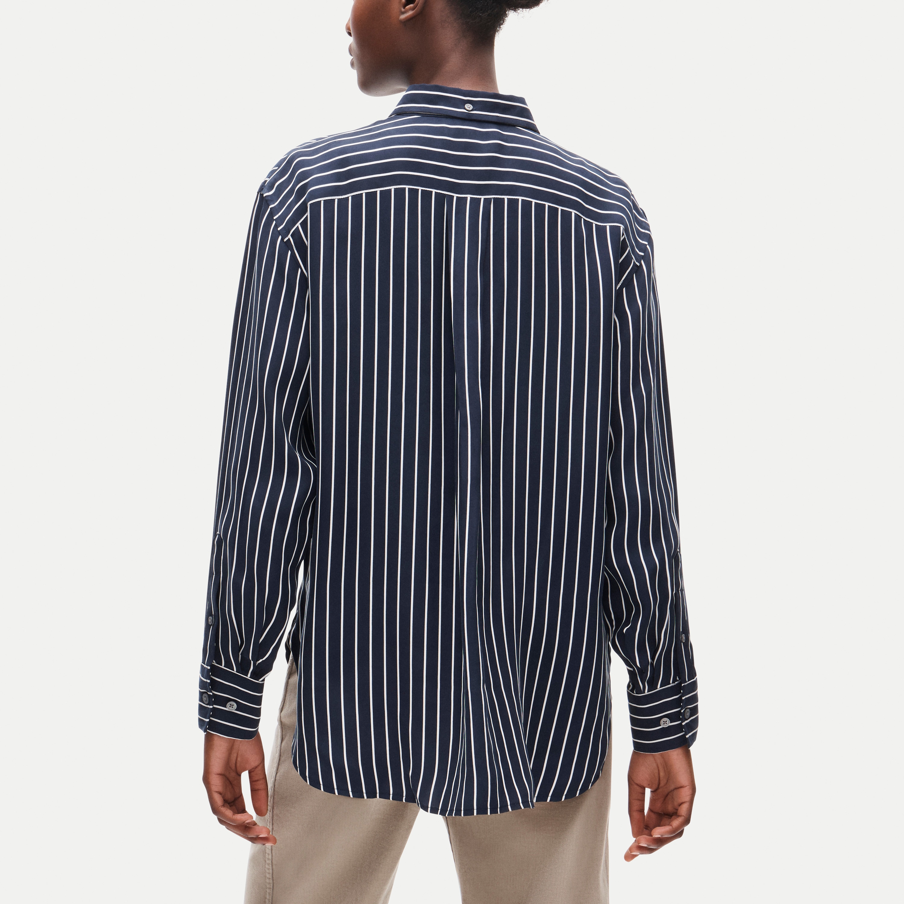 Esme button-up shirt in striped cupro blend