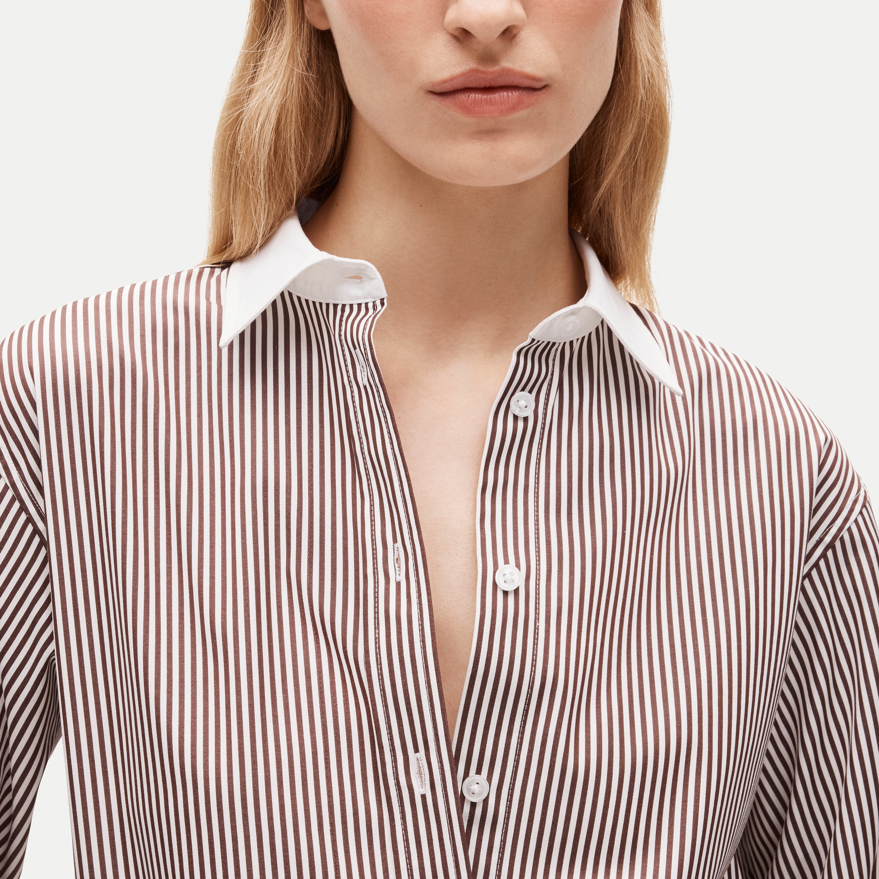 Esme relaxed-fit button-up shirt in striped Greenwich poplin