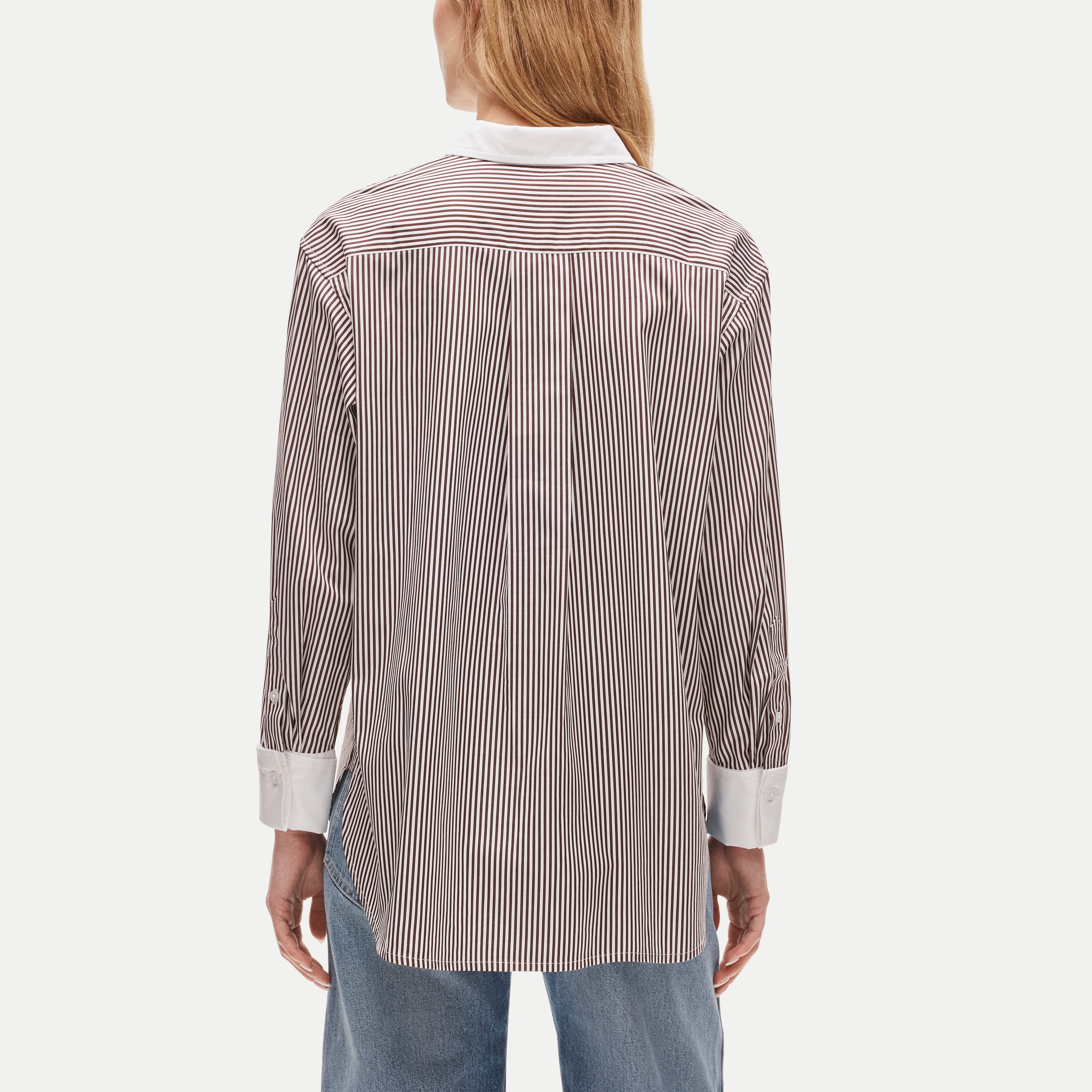Esme relaxed-fit button-up shirt in striped Greenwich poplin